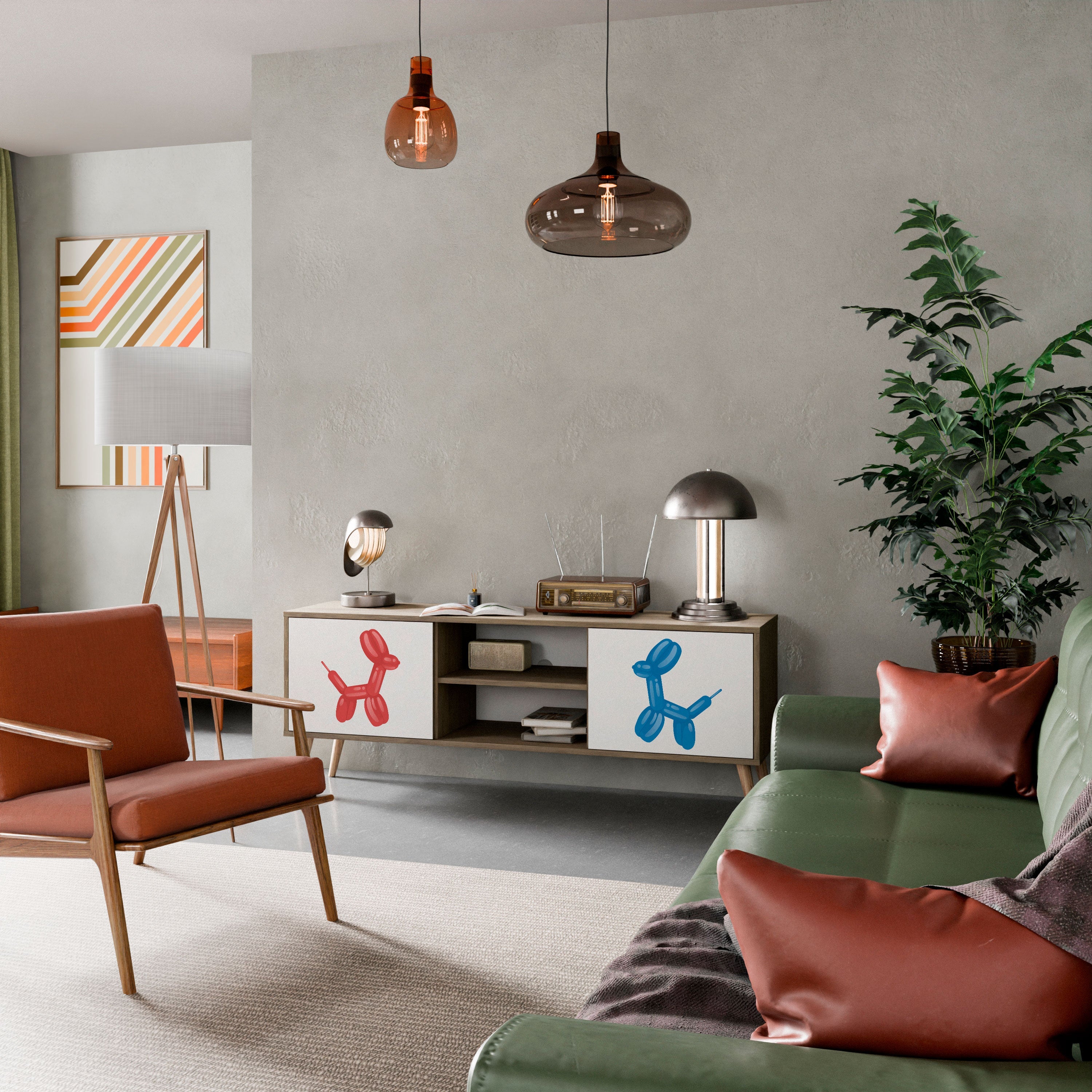 CHILDHOOD MEMORY Móvel de TV com 2 Portas em Efeito Carvalho