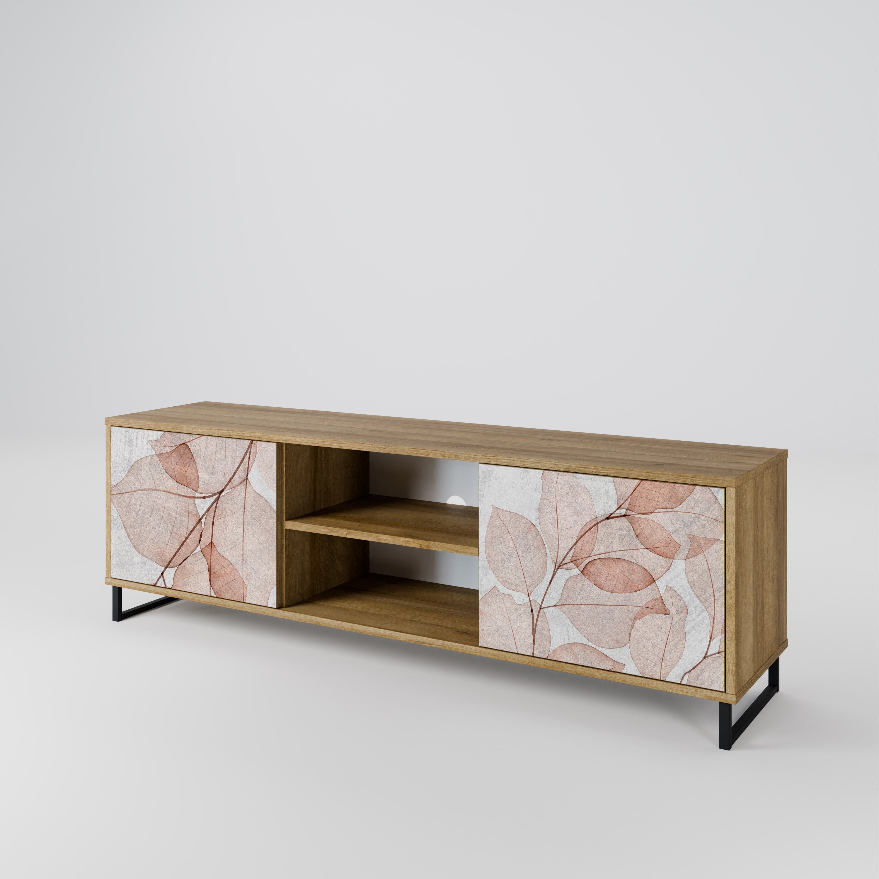AUTUMN FRAGILITY 2-Door TV Stand in Oak Effect