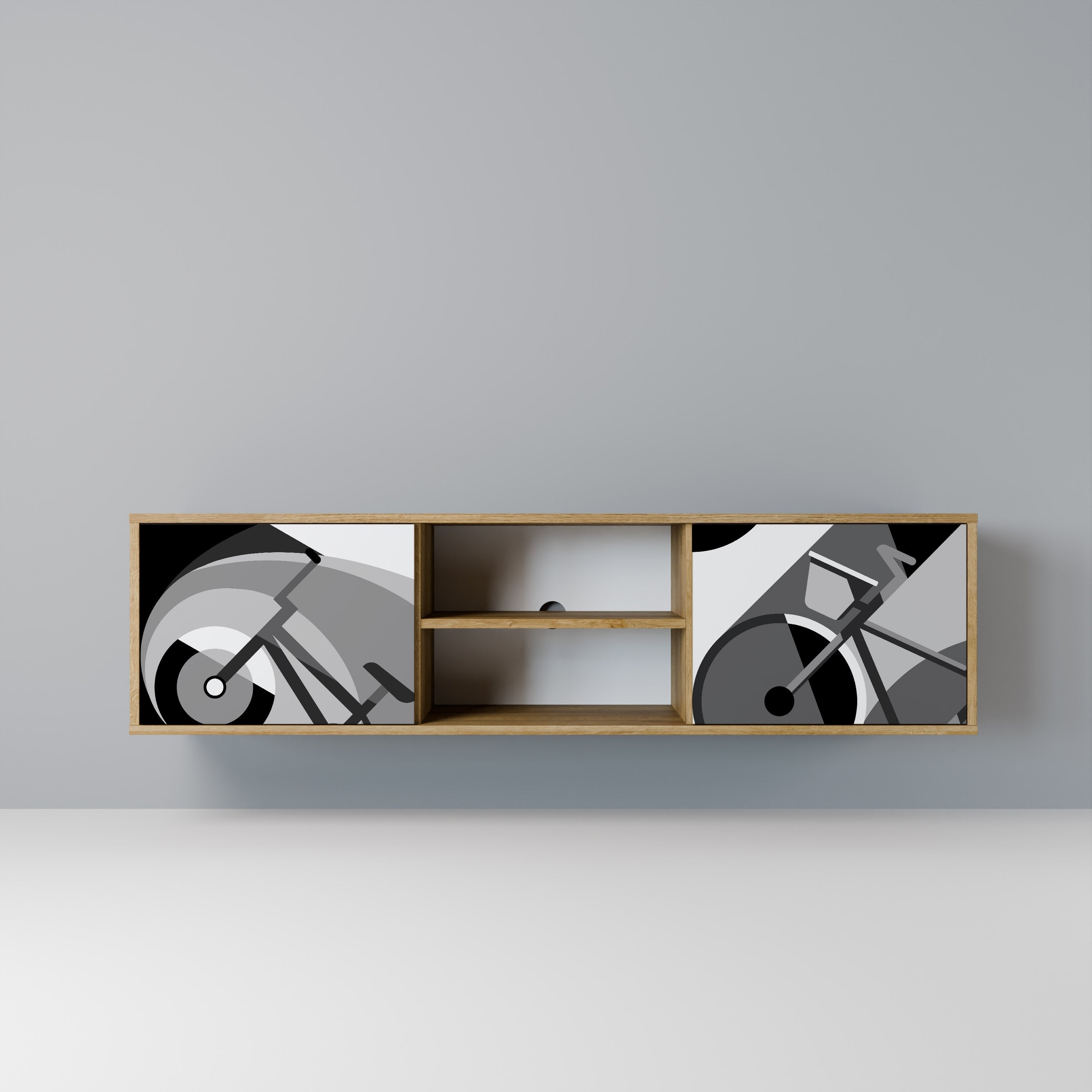 BIKE ENERGY Móvel de TV com 2 Portas em Efeito Carvalho