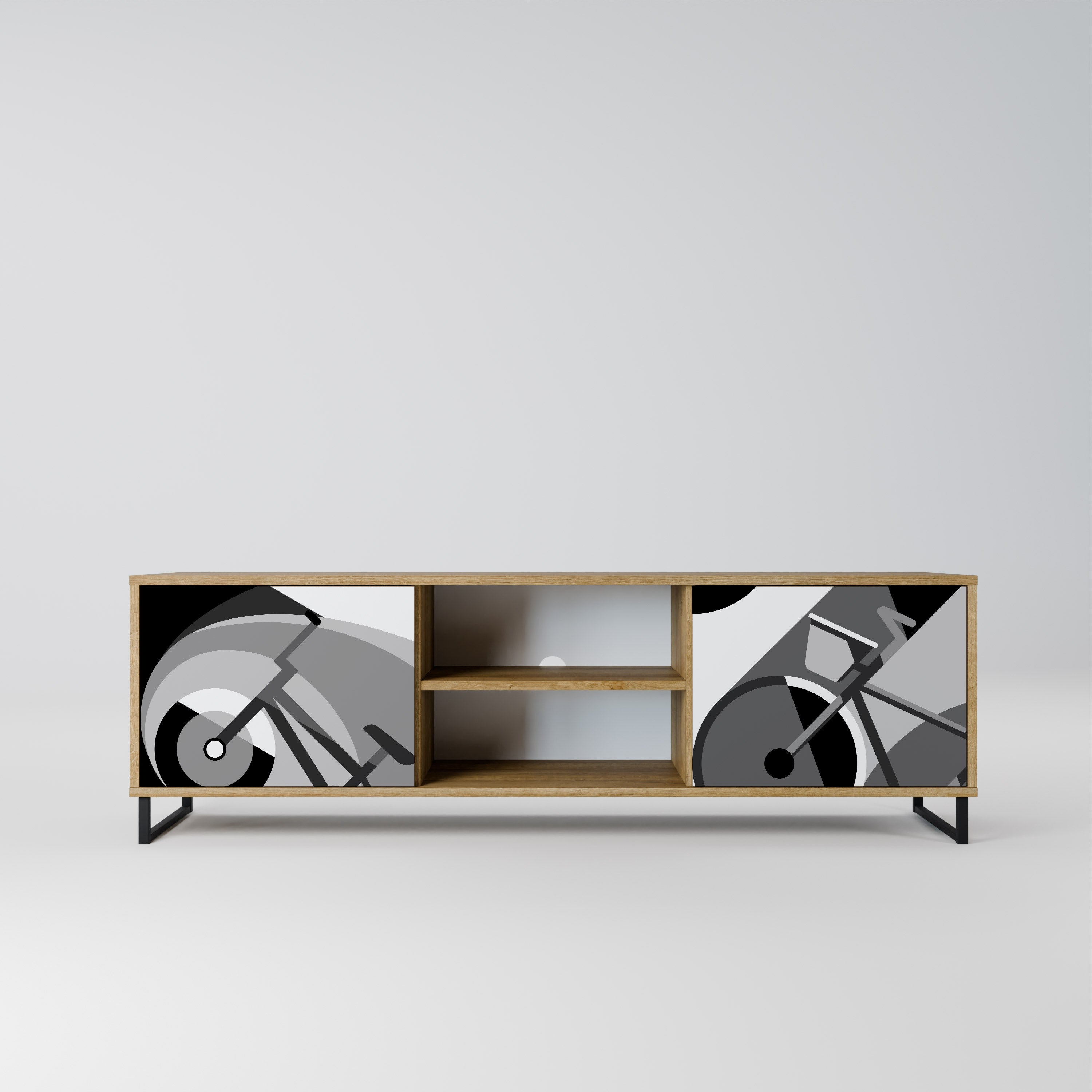 BIKE ENERGY Móvel de TV com 2 Portas em Efeito Carvalho