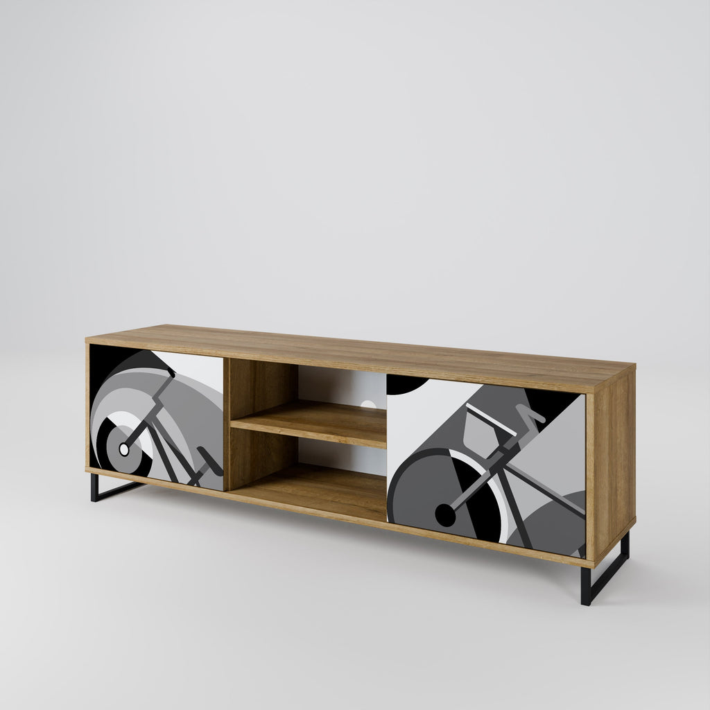 BIKE ENERGY Móvel de TV com 2 Portas em Efeito Carvalho