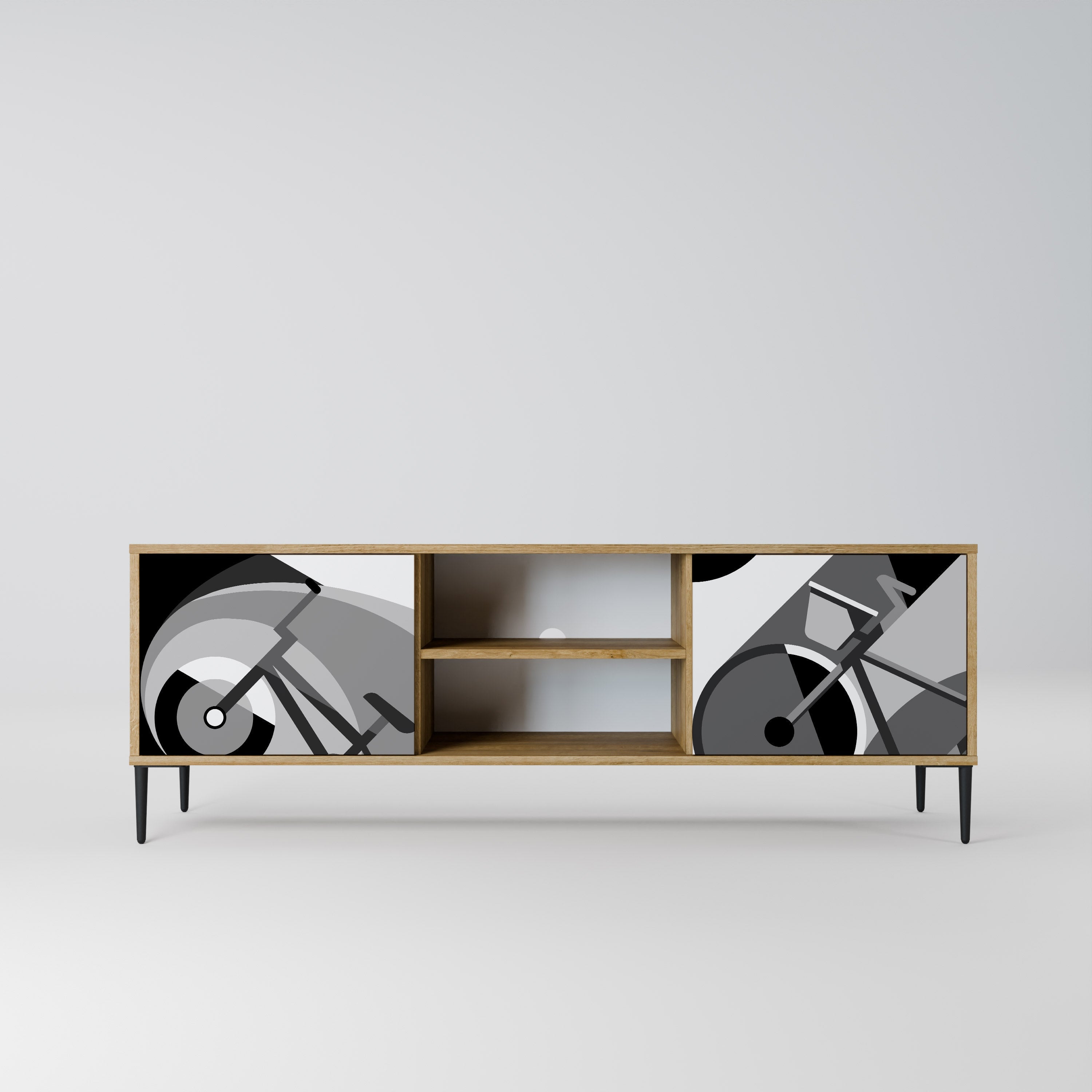 BIKE ENERGY Móvel de TV com 2 Portas em Efeito Carvalho