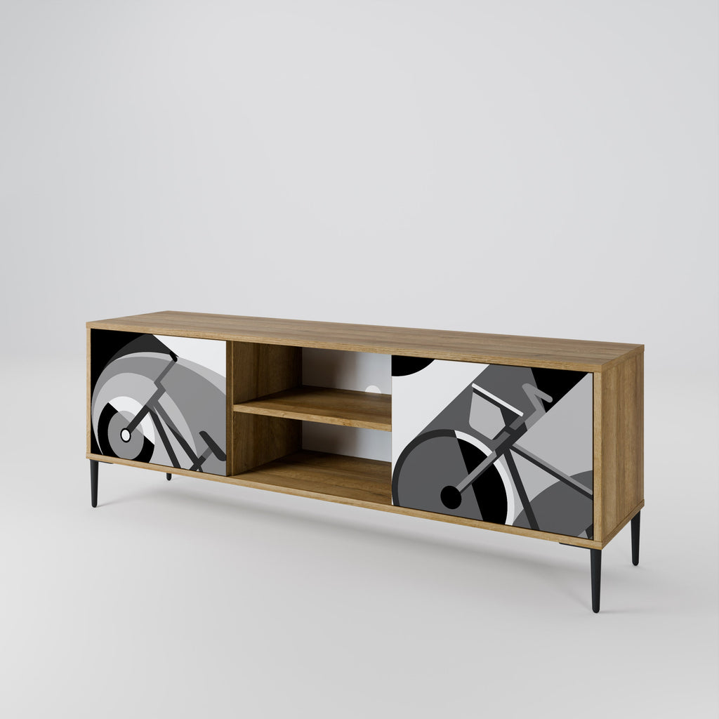 BIKE ENERGY Móvel de TV com 2 Portas em Efeito Carvalho