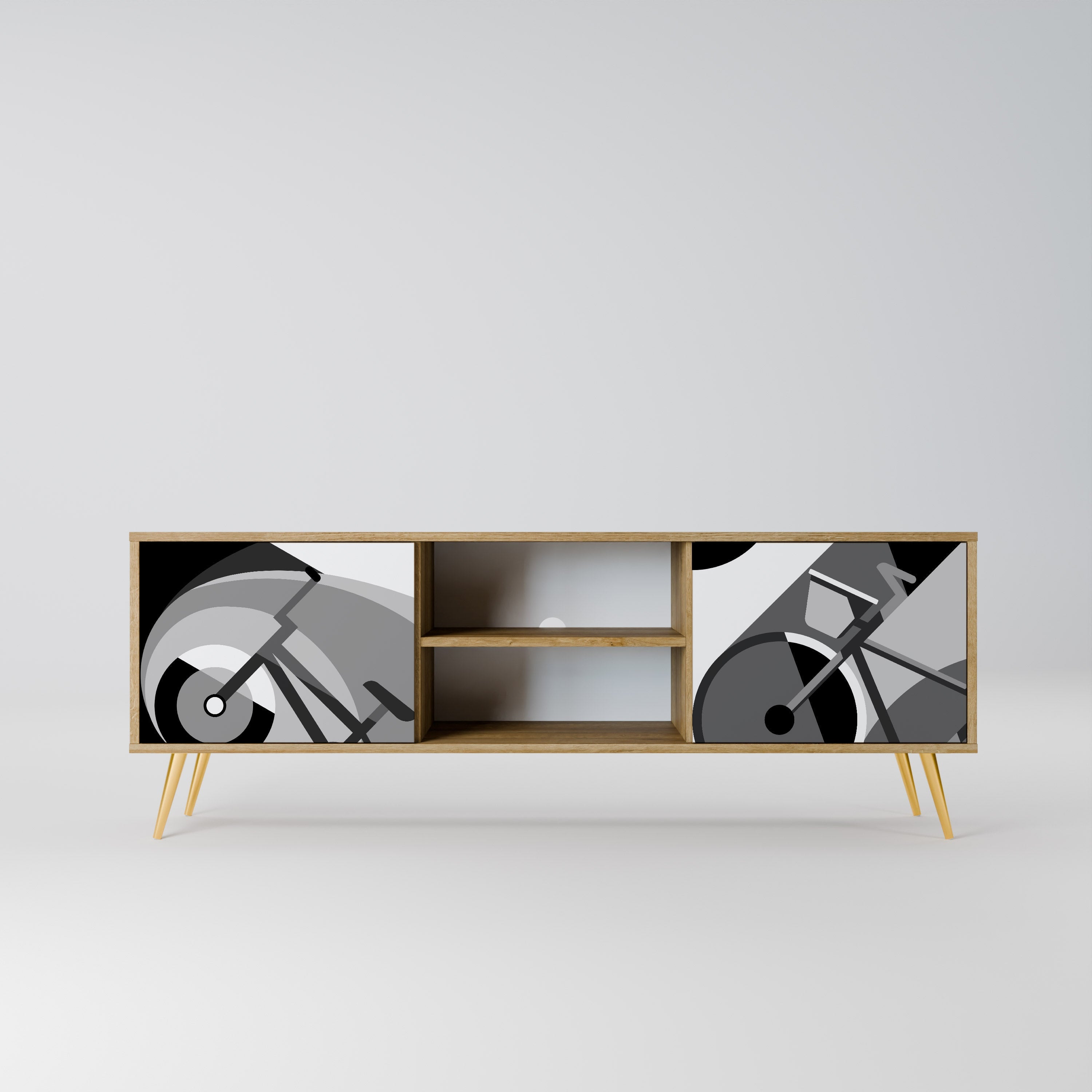 BIKE ENERGY Móvel de TV com 2 Portas em Efeito Carvalho