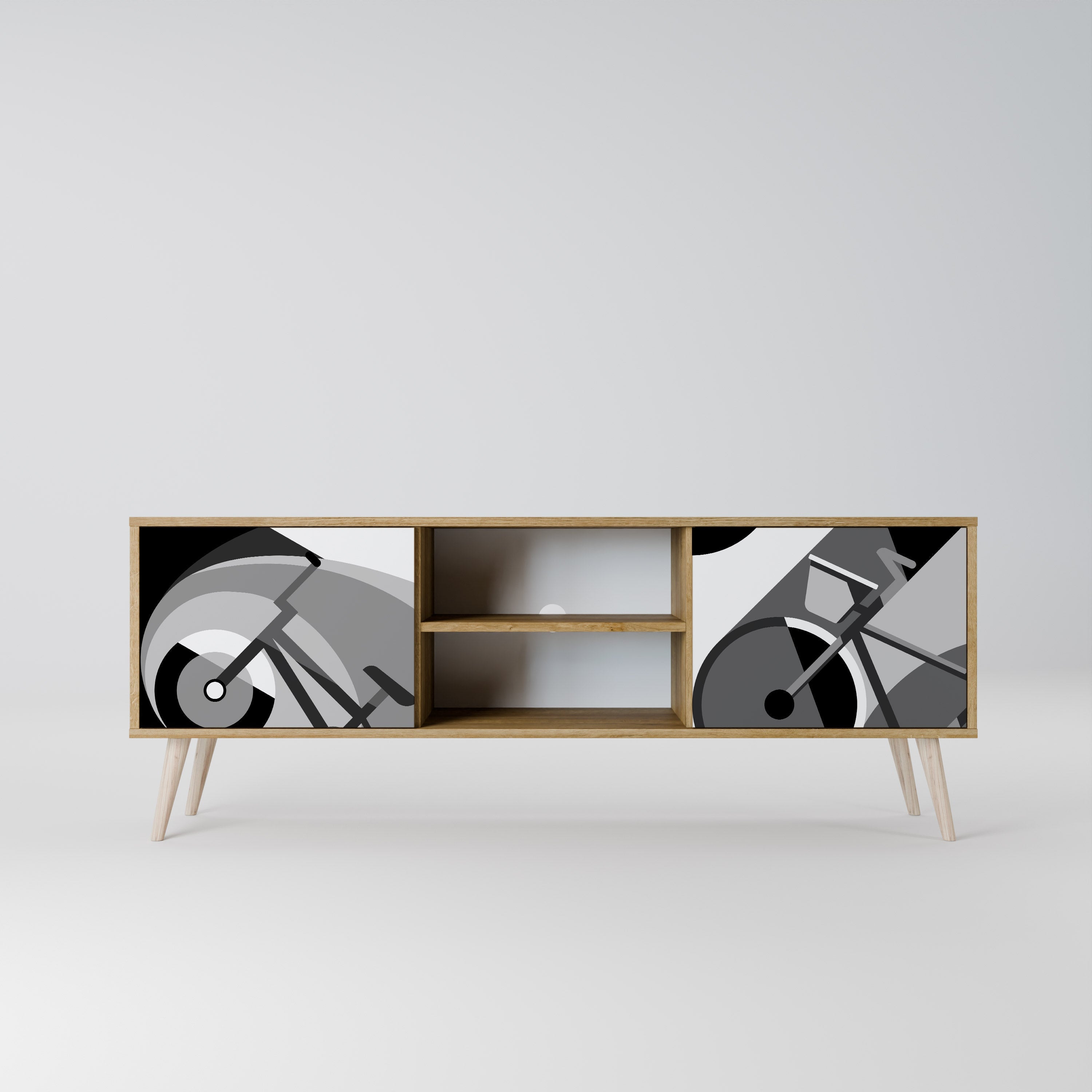 BIKE ENERGY Móvel de TV com 2 Portas em Efeito Carvalho