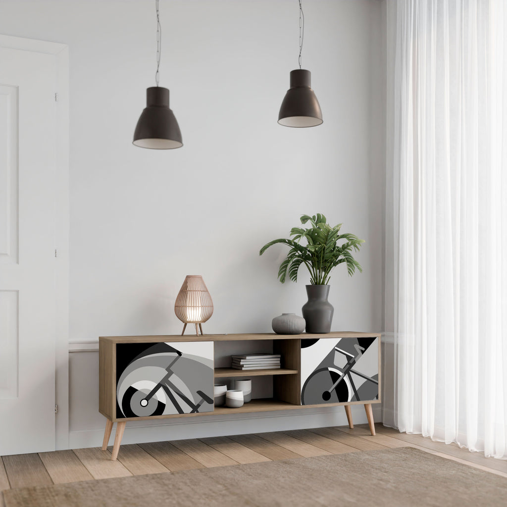 BIKE ENERGY Móvel de TV com 2 Portas em Efeito Carvalho