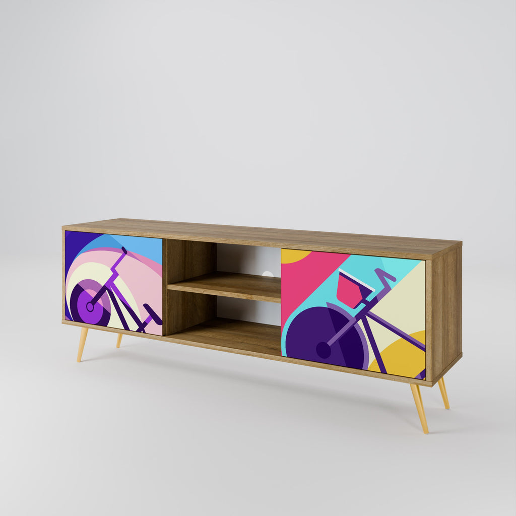 BIKE DREAMS Móvel de TV com 2 Portas em Efeito Carvalho