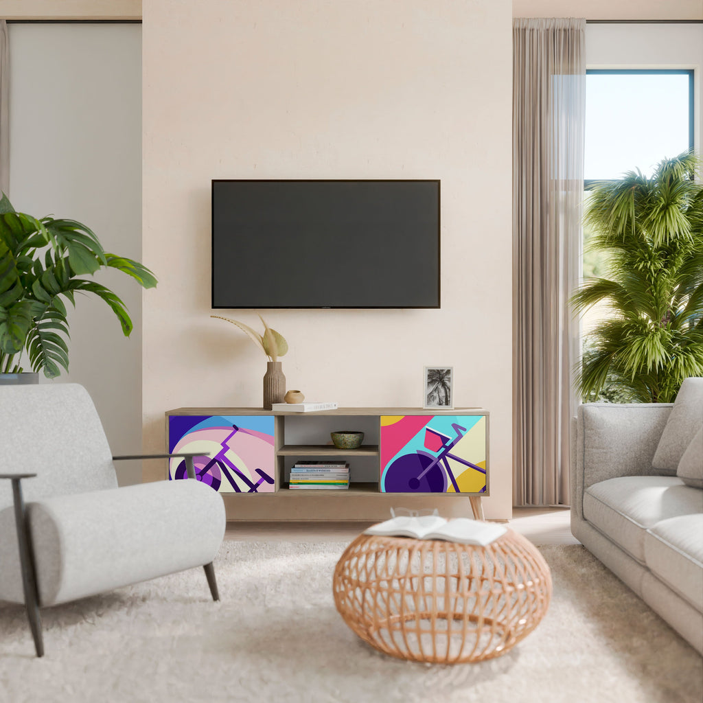 BIKE DREAMS Móvel de TV com 2 Portas em Efeito Carvalho