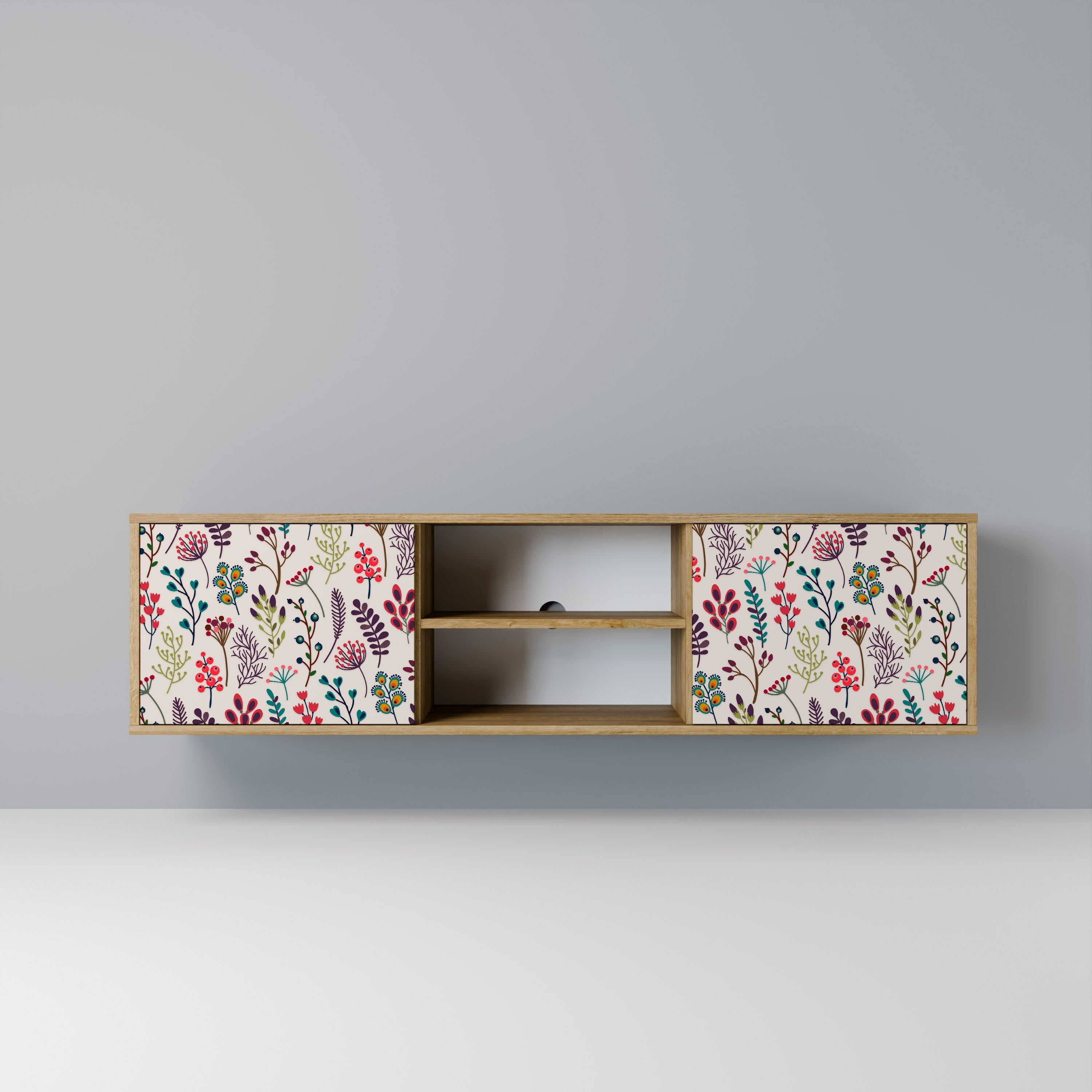 AUTUMN SUNDRIES Móvel de TV com 2 Portas em Efeito Carvalho