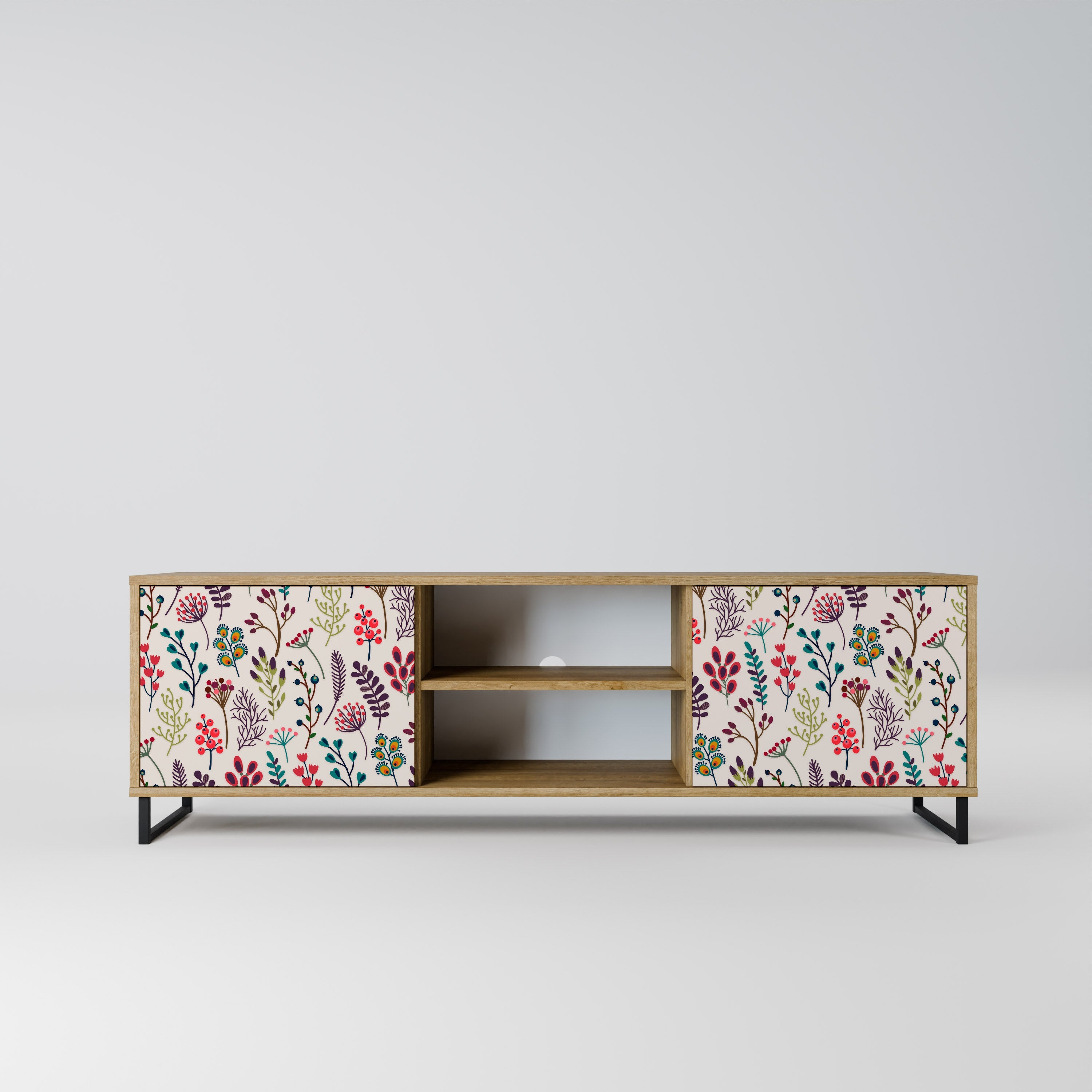 AUTUMN SUNDRIES Móvel de TV com 2 Portas em Efeito Carvalho