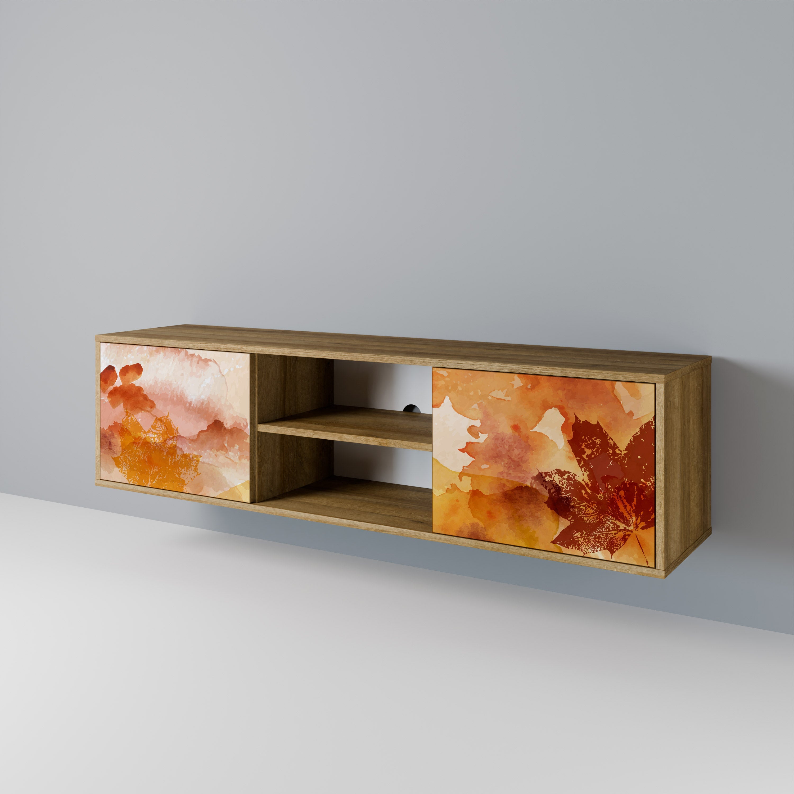 TRACES OF AUTUMN 2-Door TV Stand in Oak Effect