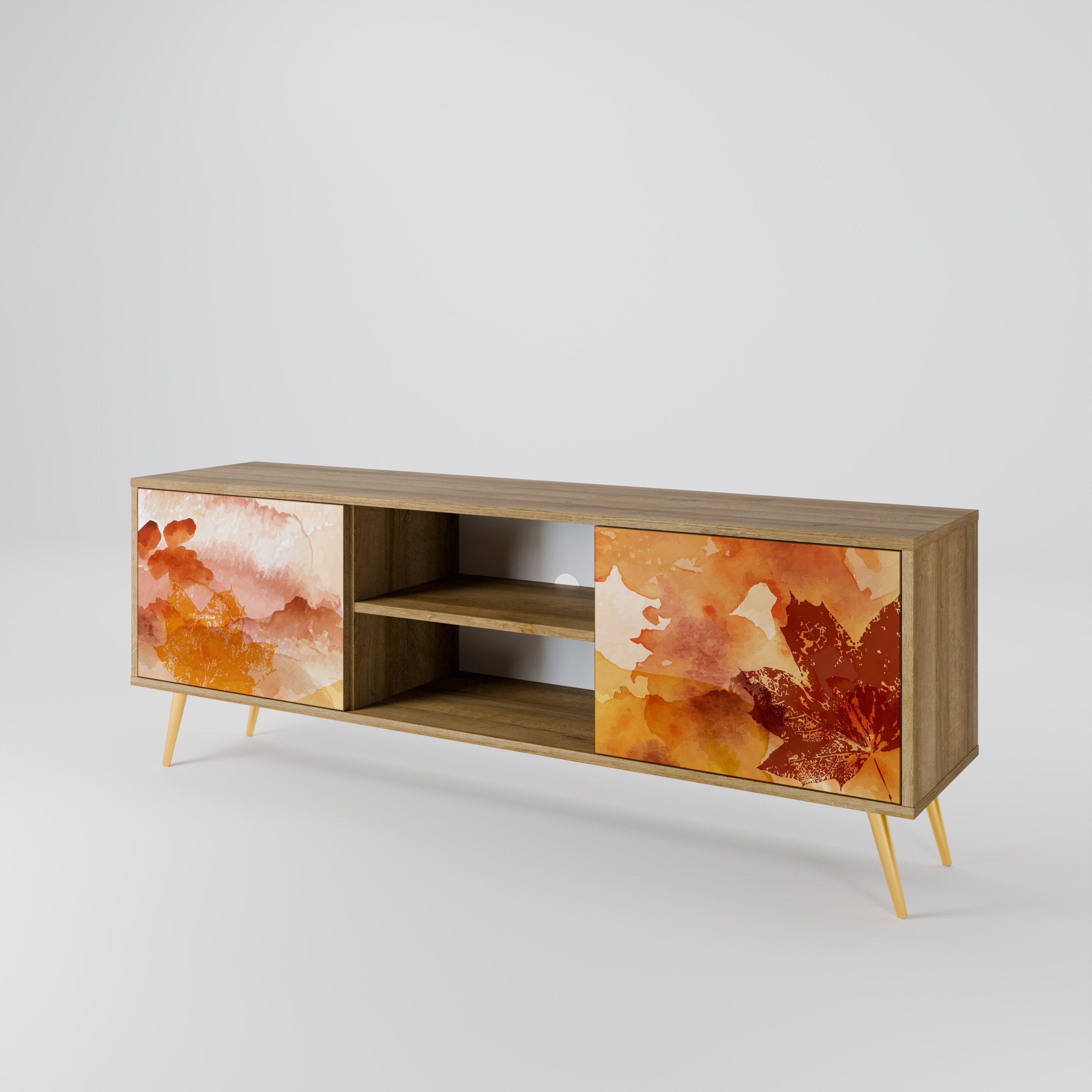 TRACES OF AUTUMN 2-Door TV Stand in Oak Effect