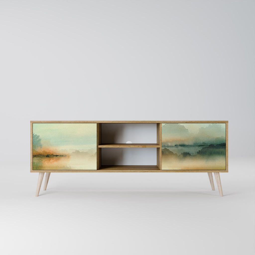 MORNING BY THE LAKE Móvel de TV com 2 Portas em Efeito Carvalho