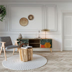 TROPICAL COMPOSITION Móvel de TV com 2 Portas em Efeito Carvalho