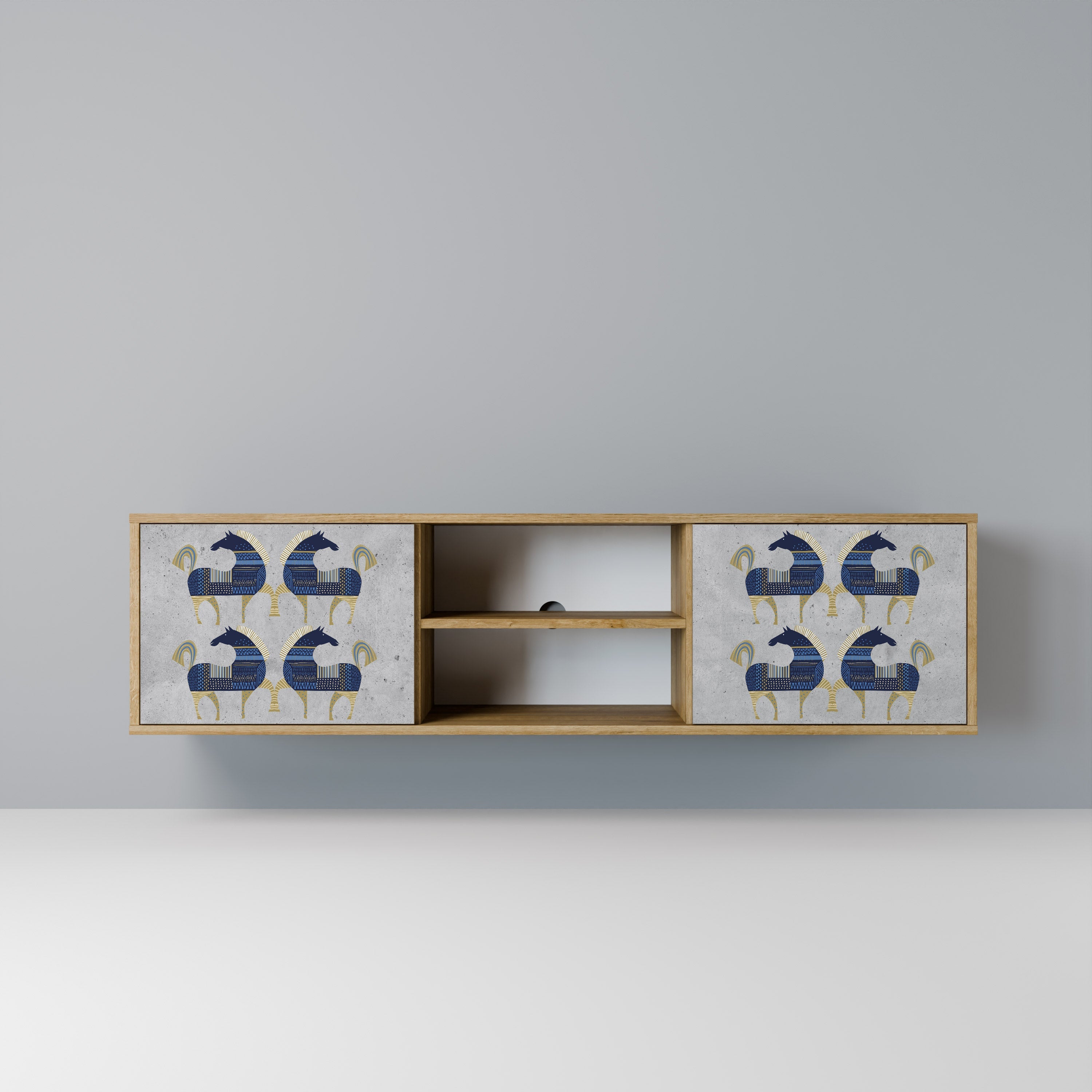 MAJESTIC STEED Móvel de TV com 2 Portas em Efeito Carvalho