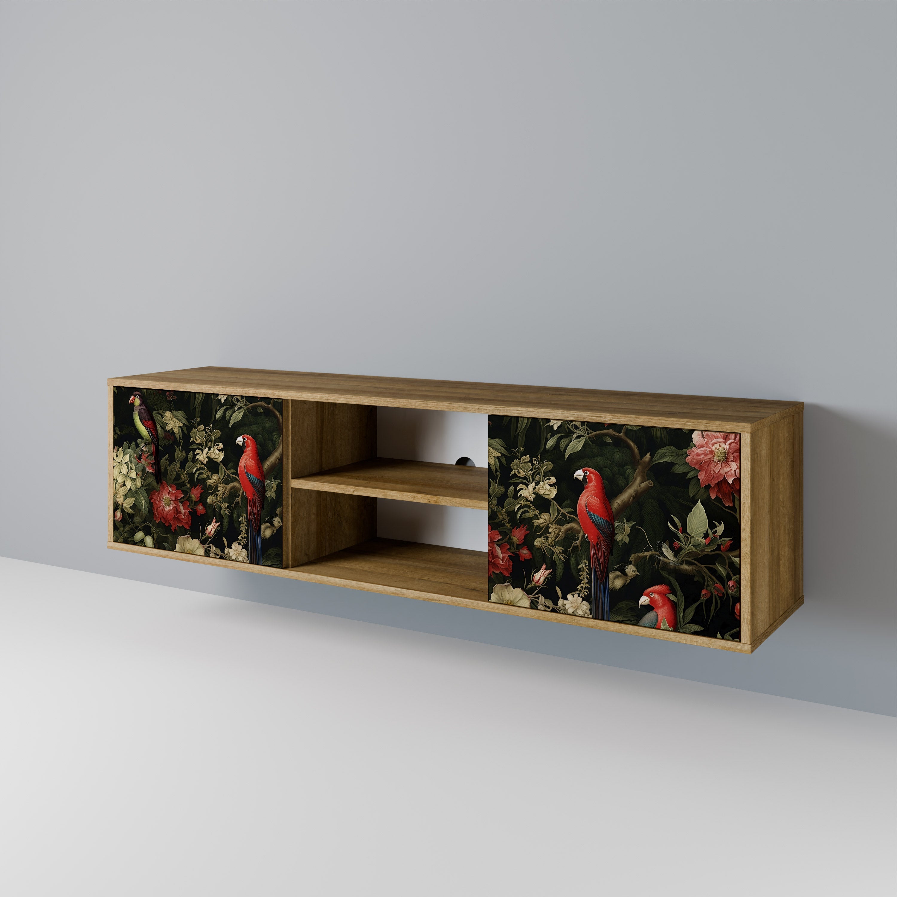 AVIAN GREENERY 2-Door TV Stand in Oak Effect