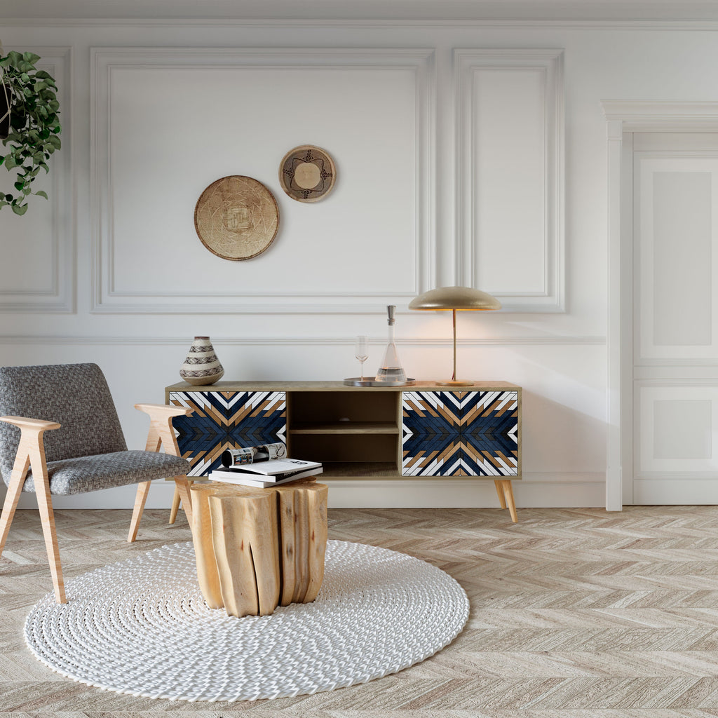 ARTFUL GEOMETRY Móvel de TV com 2 Portas em Efeito Carvalho