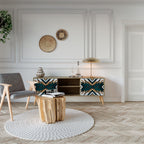 ARTISTIC GEOMETRY Móvel de TV com 2 Portas em Efeito Carvalho