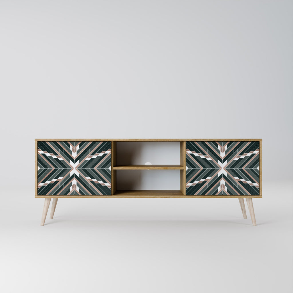 DIMENSION DELIGHTS 2-Door TV Stand in Oak Effect