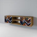 VIBRANT PATCHWORK Móvel de TV com 2 Portas em Efeito Carvalho