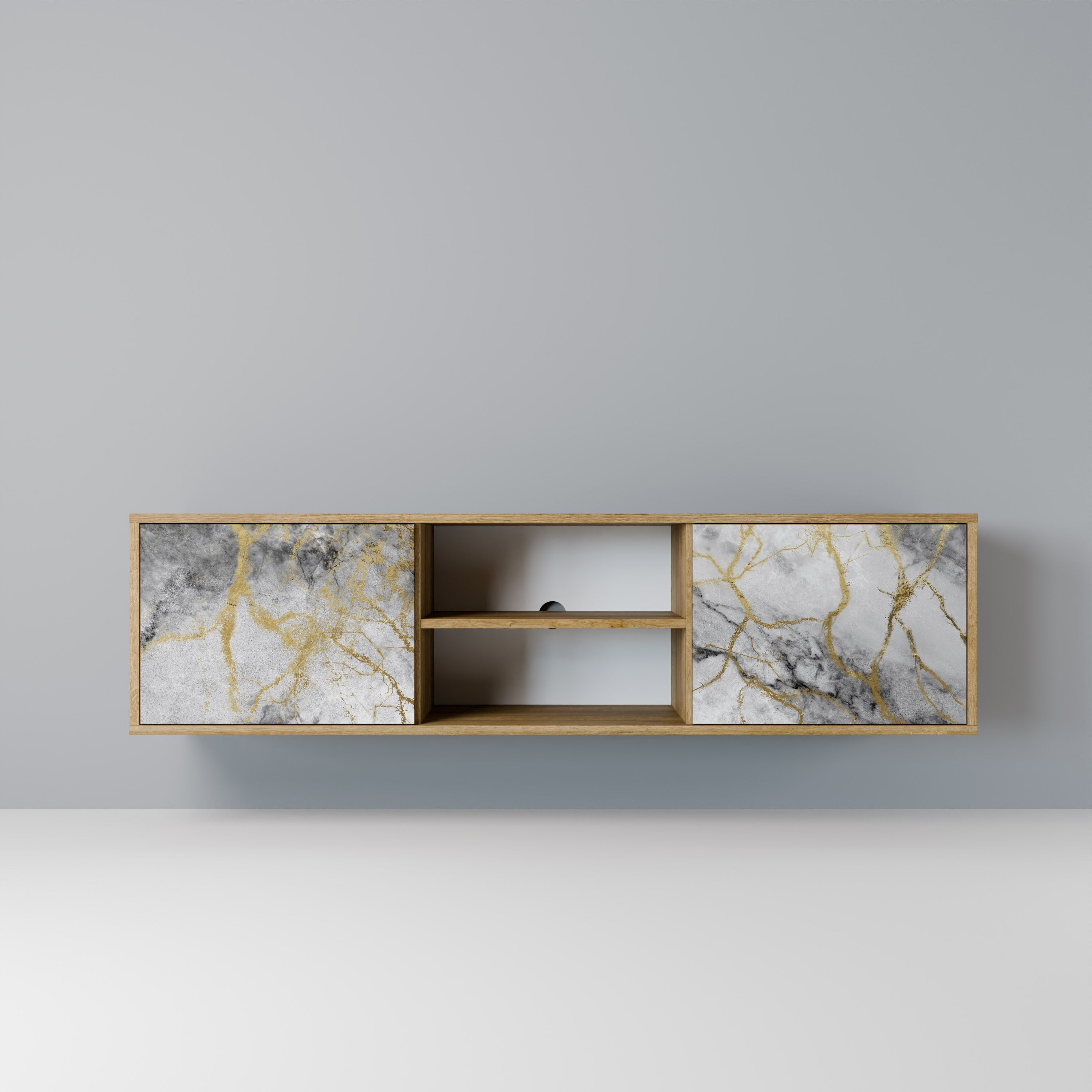 TIMELESS GLIDE Móvel de TV com 2 Portas em Efeito Carvalho