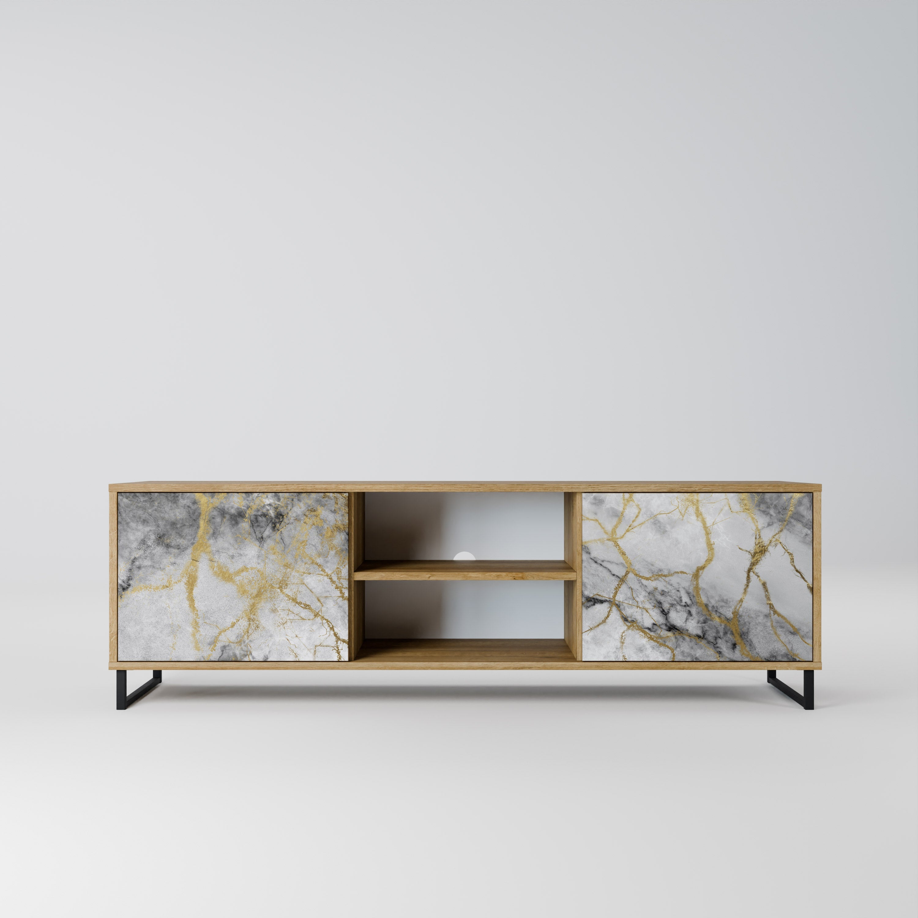 TIMELESS GLIDE Móvel de TV com 2 Portas em Efeito Carvalho