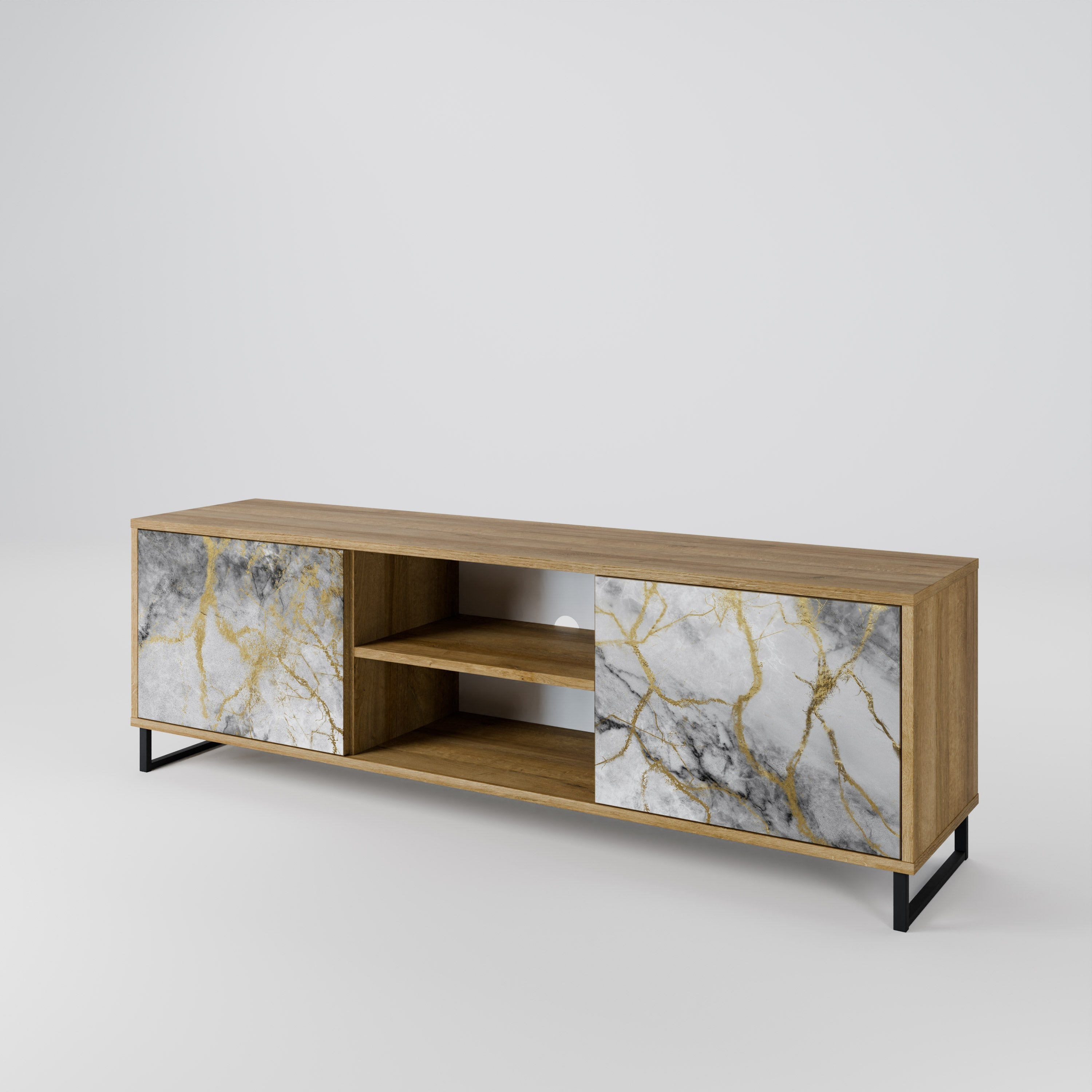 TIMELESS GLIDE Móvel de TV com 2 Portas em Efeito Carvalho