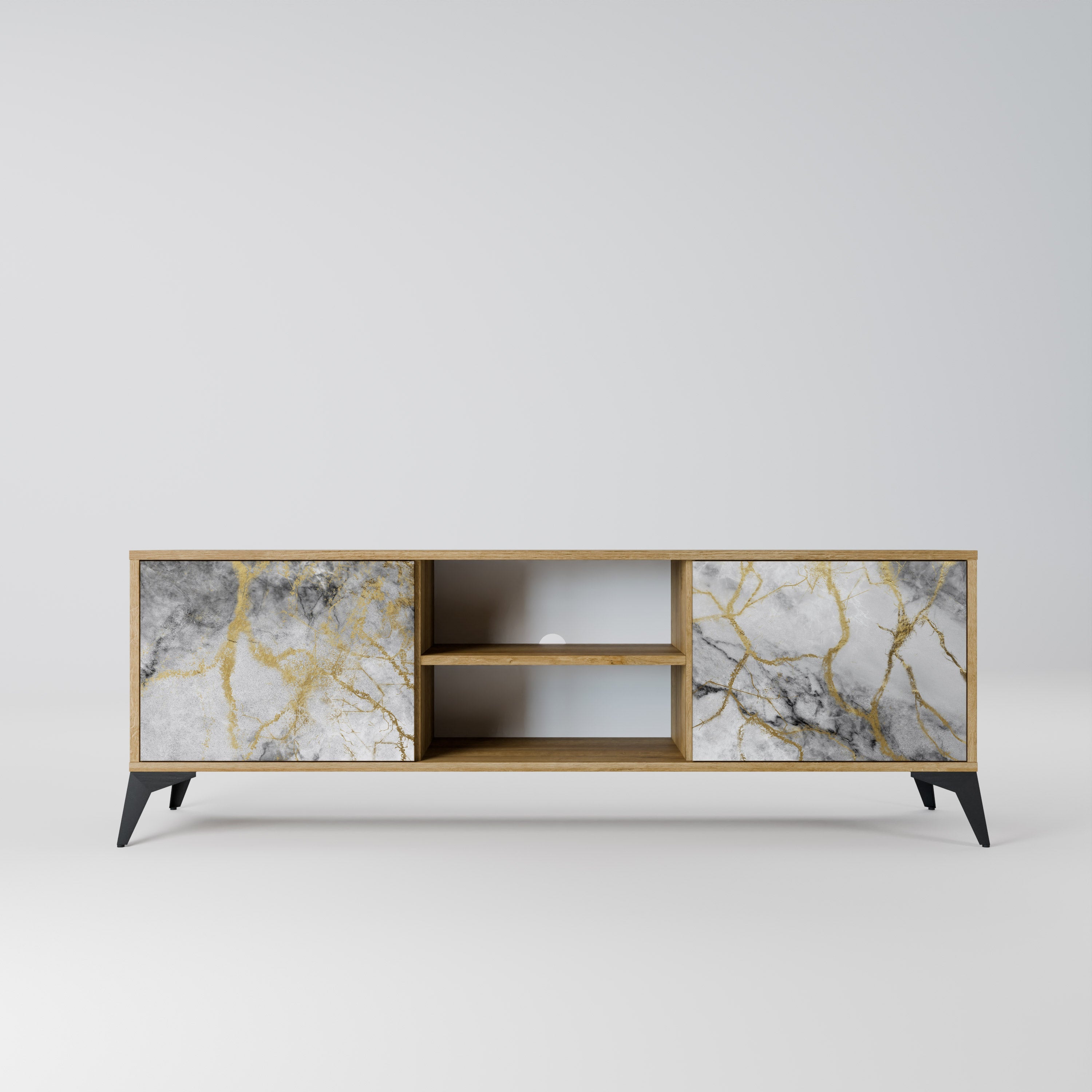 TIMELESS GLIDE Móvel de TV com 2 Portas em Efeito Carvalho