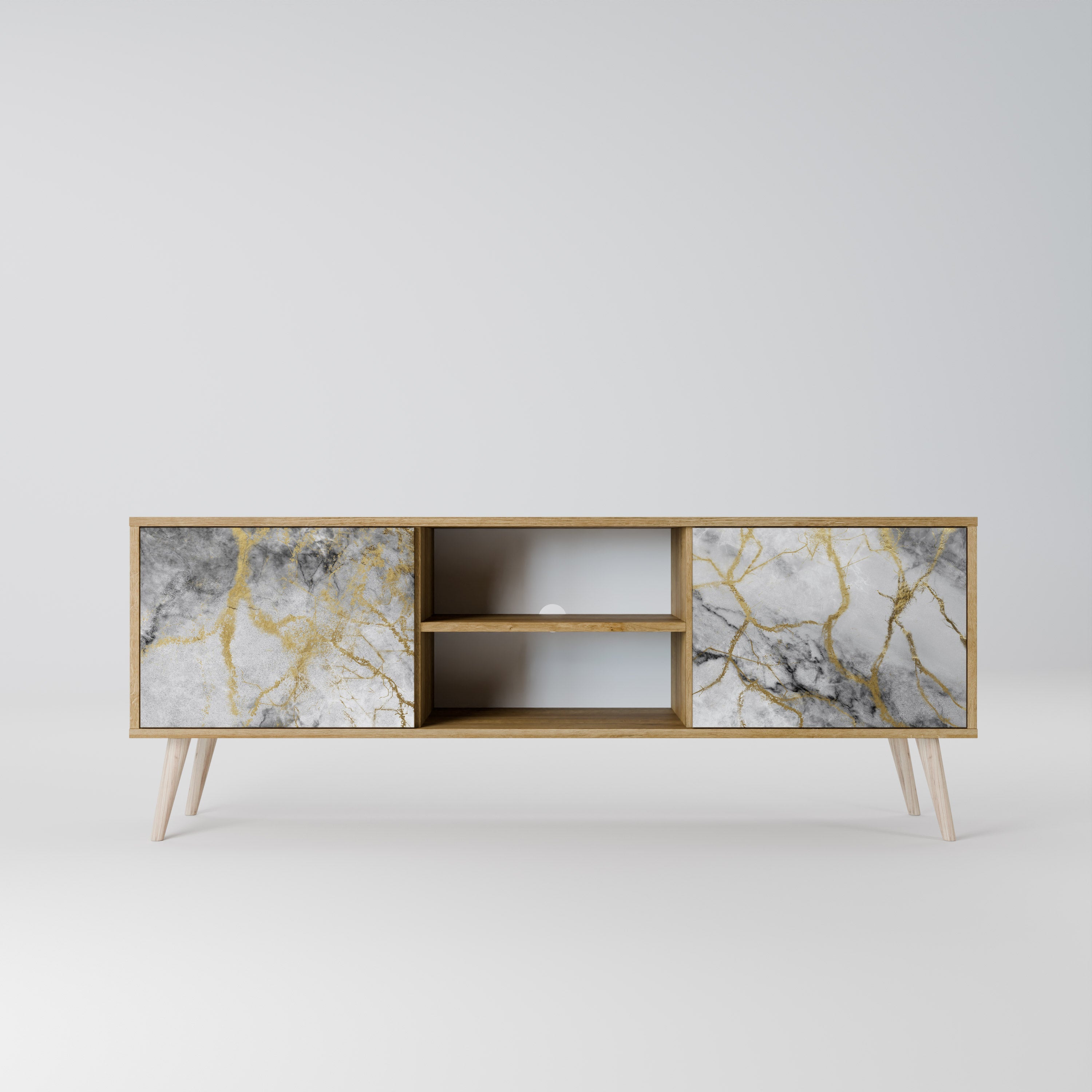 TIMELESS GLIDE Móvel de TV com 2 Portas em Efeito Carvalho