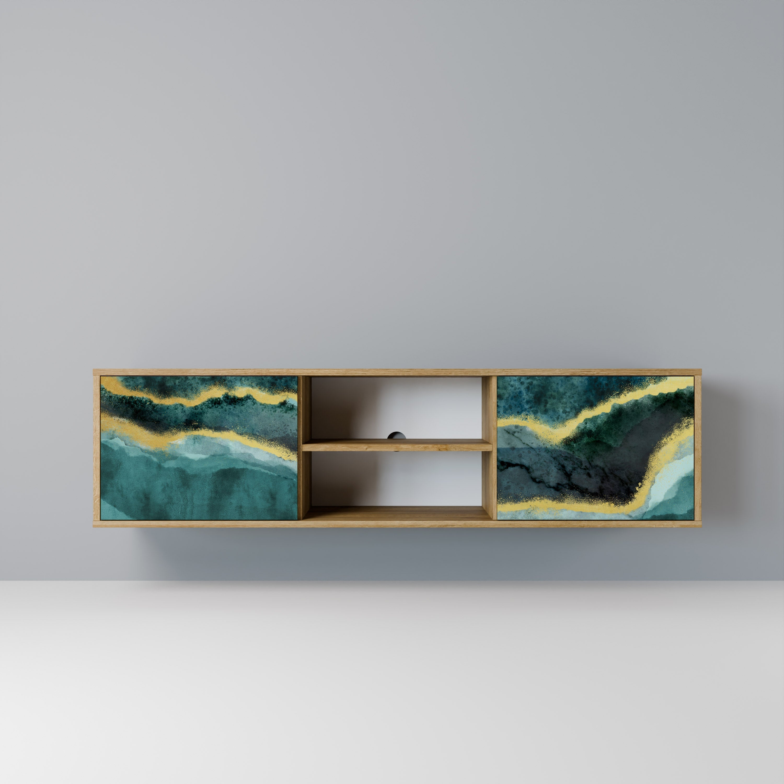 GOLDRUSH ODYSSEY Móvel de TV com 2 Portas em Efeito Carvalho