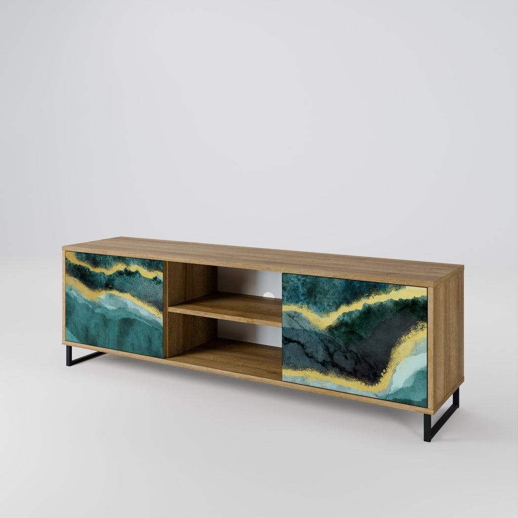 GOLDRUSH ODYSSEY 2-Door TV Stand in Oak Effect