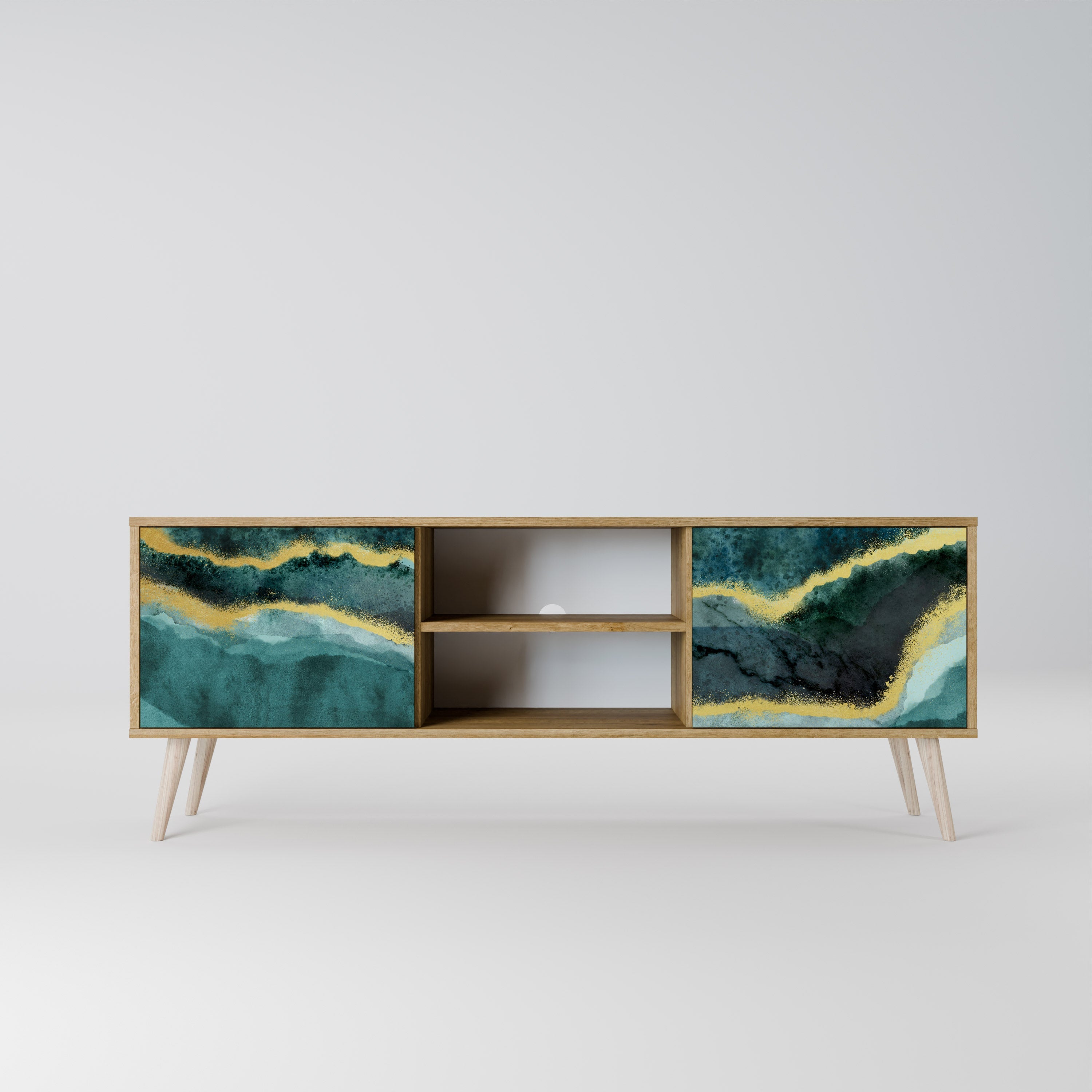 GOLDRUSH ODYSSEY Móvel de TV com 2 Portas em Efeito Carvalho