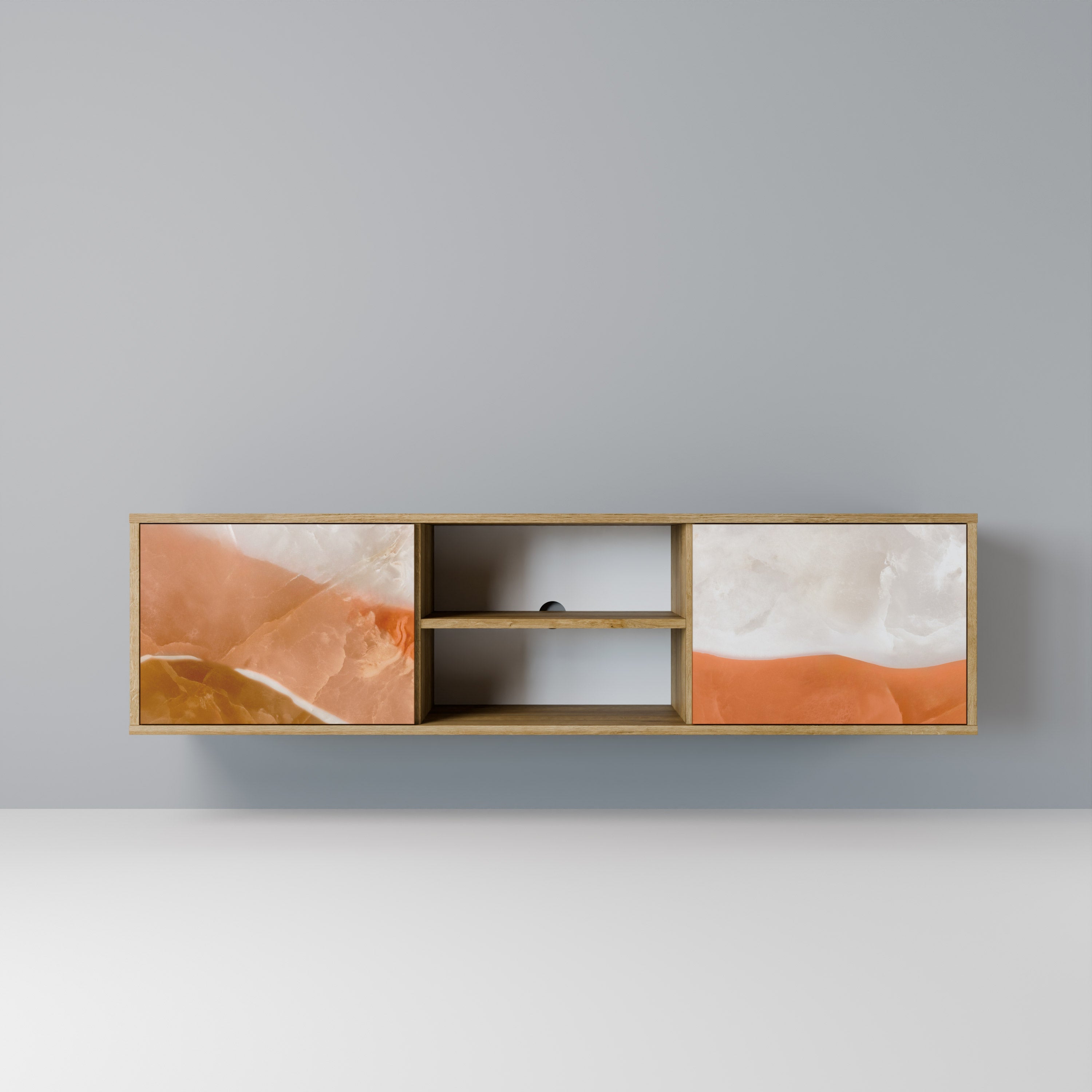 SANDHILLS SPLENDOUR Móvel de TV com 2 Portas em Efeito Carvalho