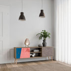 GLAMOROUS STRIPE Móvel de TV com 2 Portas em Efeito Carvalho