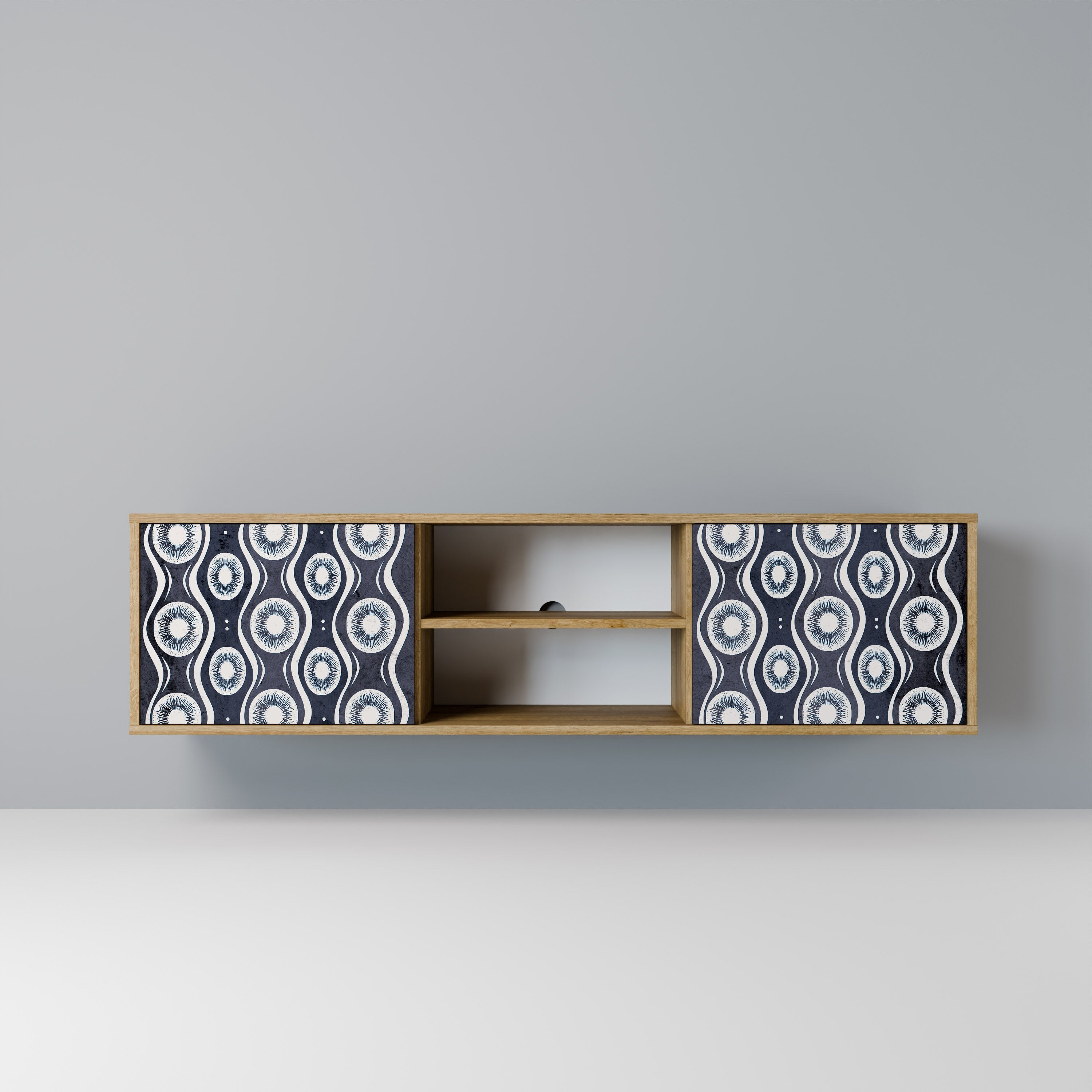 GRAPHITE EYES Móvel de TV com 2 Portas em Efeito Carvalho