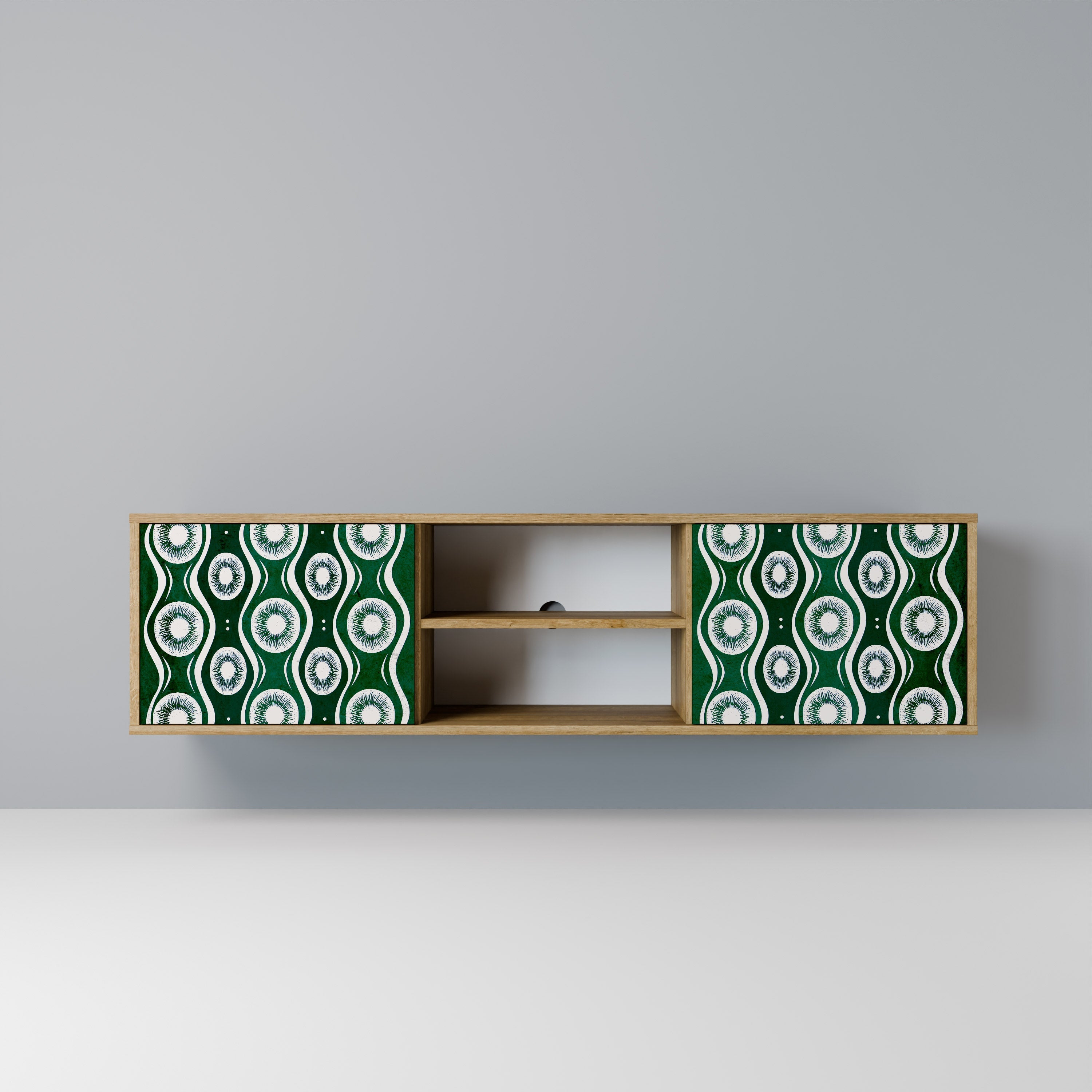 GREEN EYES Móvel de TV com 2 Portas em Efeito Carvalho