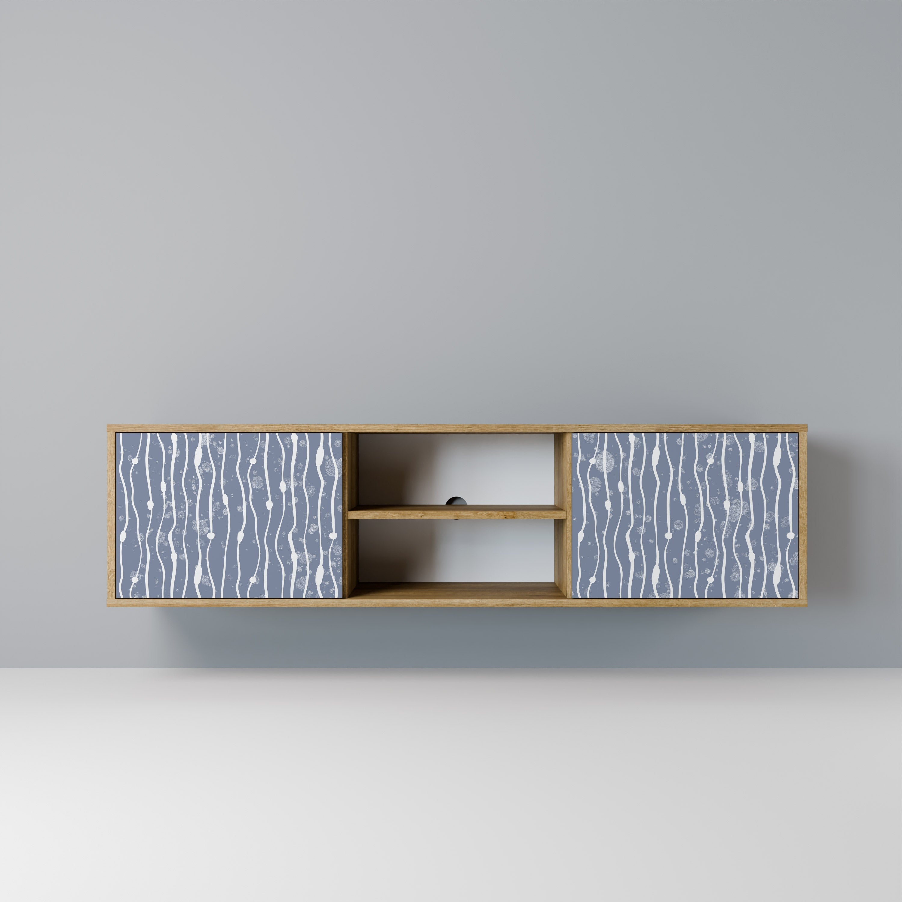 GRAPHITE RAIN Móvel de TV com 2 Portas em Efeito Carvalho