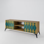 POLYGONS 2-Door TV Stand in Oak Effect