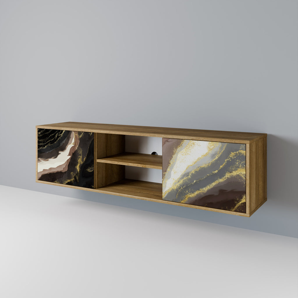 GOLD DUST Móvel de TV com 2 Portas em Efeito Carvalho