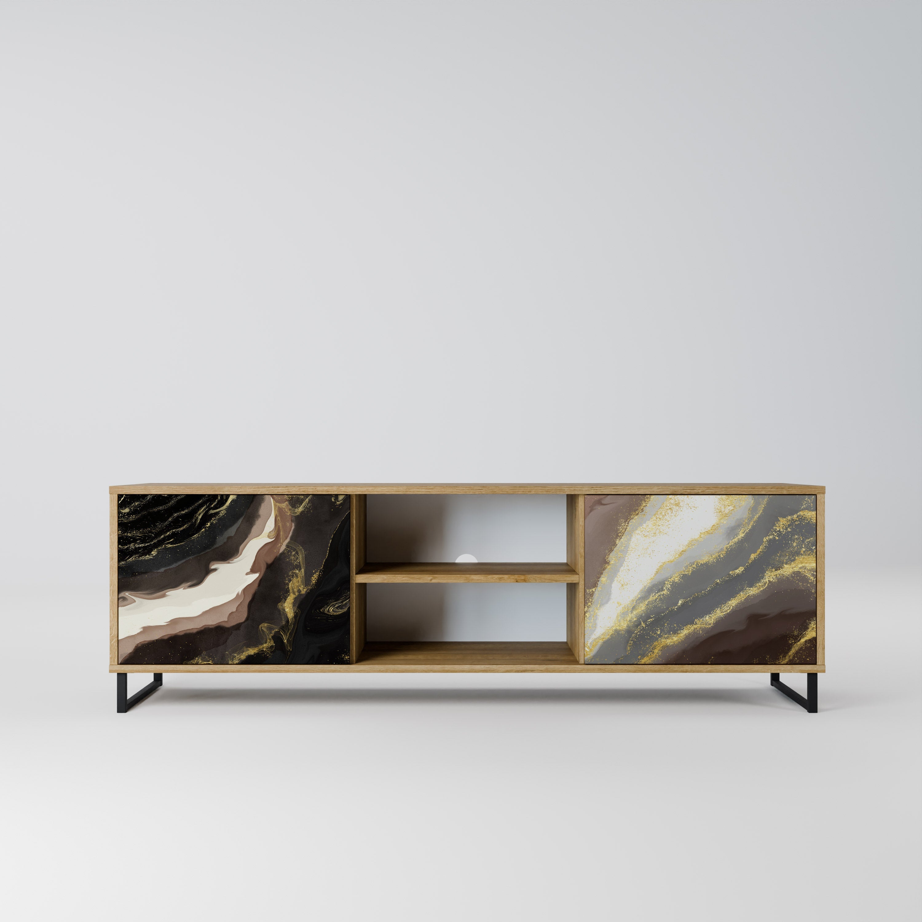 GOLD DUST Móvel de TV com 2 Portas em Efeito Carvalho