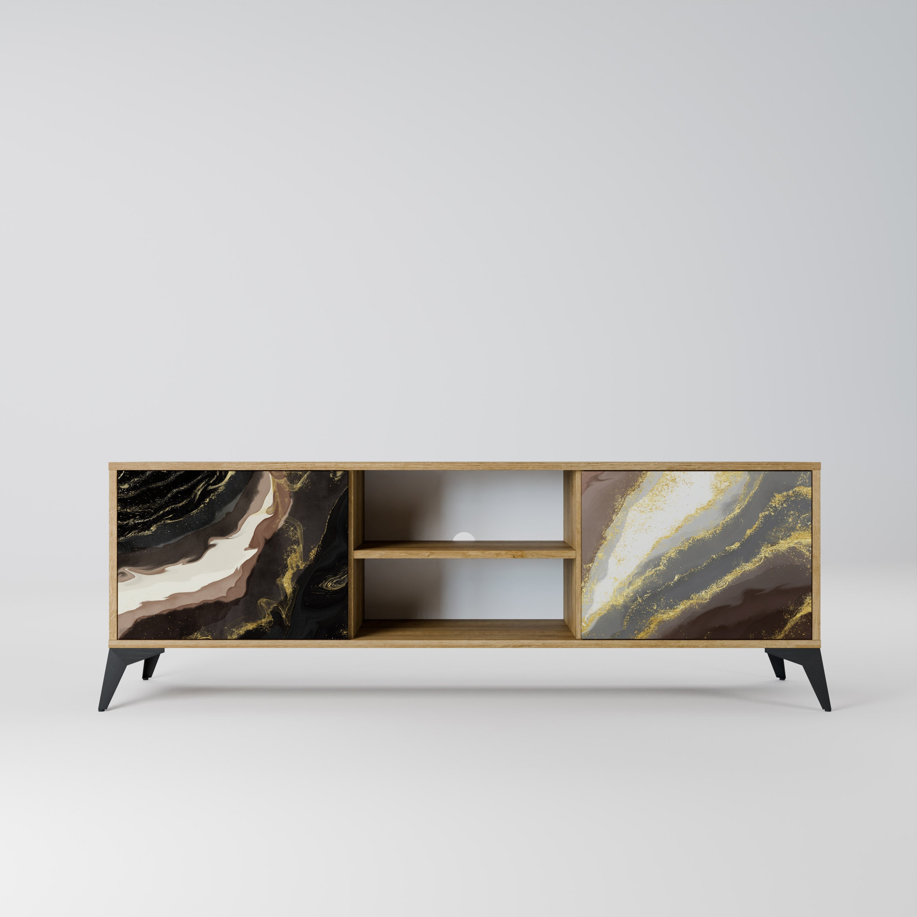 GOLD DUST Móvel de TV com 2 Portas em Efeito Carvalho