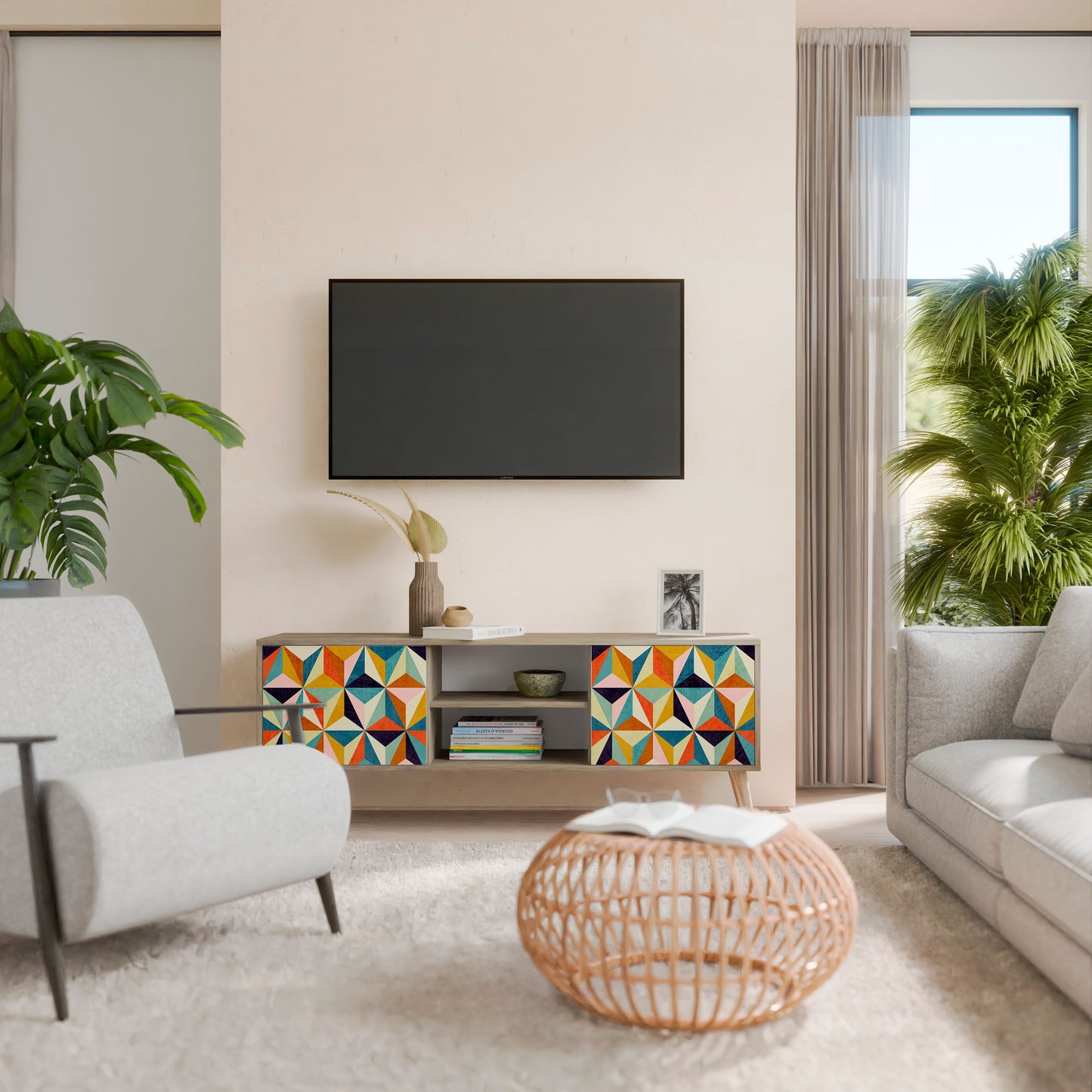 TESSELATE TREASURES 2-Door TV Cabinet