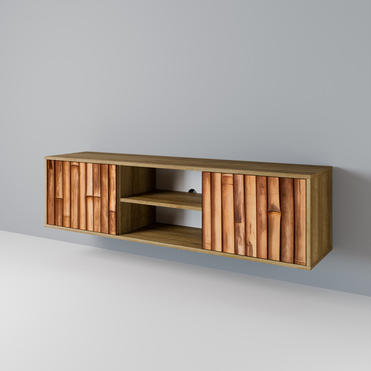 NATURAL WOOD 2-Door TV Cabinet