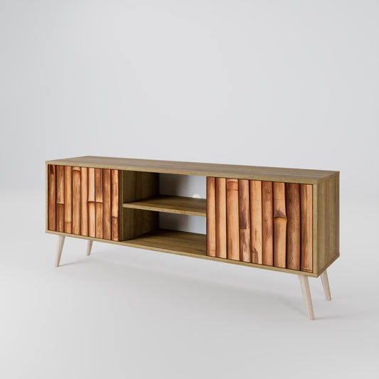 NATURAL WOOD Móvel de TV de 2 Portas
