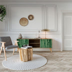 NATURAL GREEN 2-Door TV Stand in Oak Effect