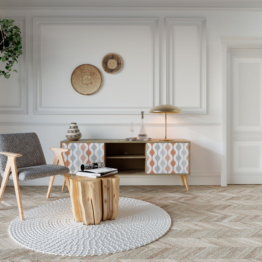 HAZY NOSTALGIA Móvel de TV com 2 Portas em Efeito Carvalho