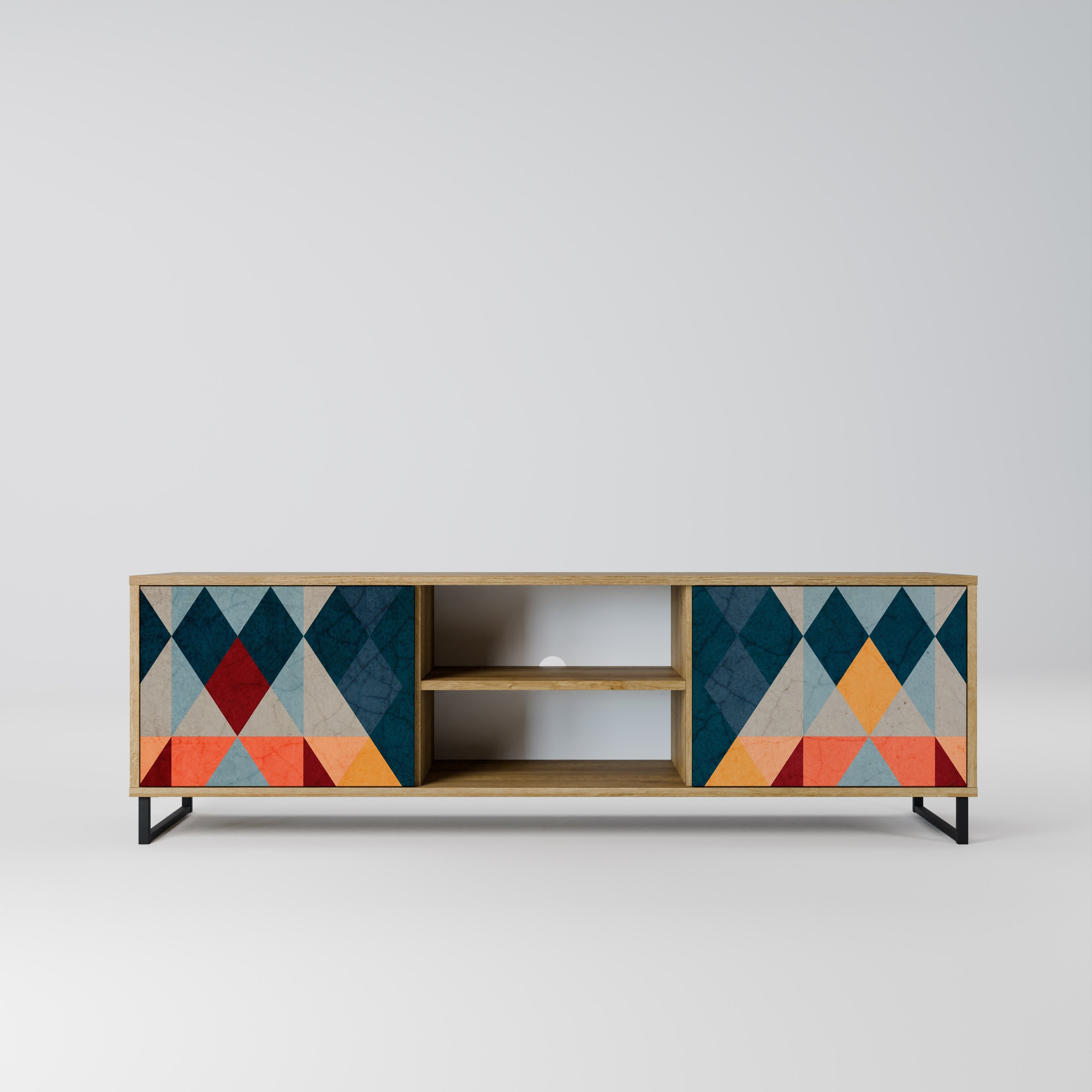 CRACKED ILLUSION Móvel de TV com 2 Portas em Efeito Carvalho