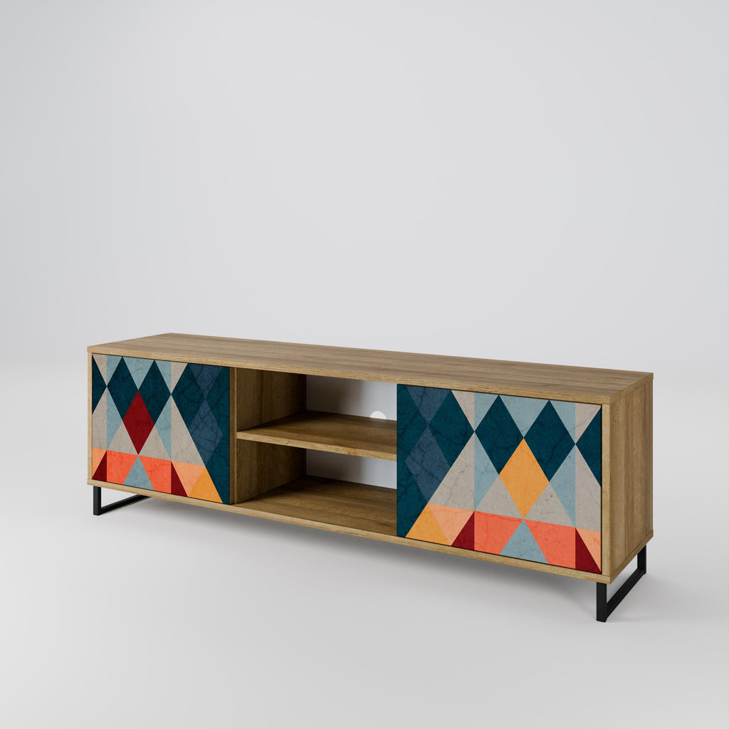 CRACKED ILLUSION Móvel de TV com 2 Portas em Efeito Carvalho
