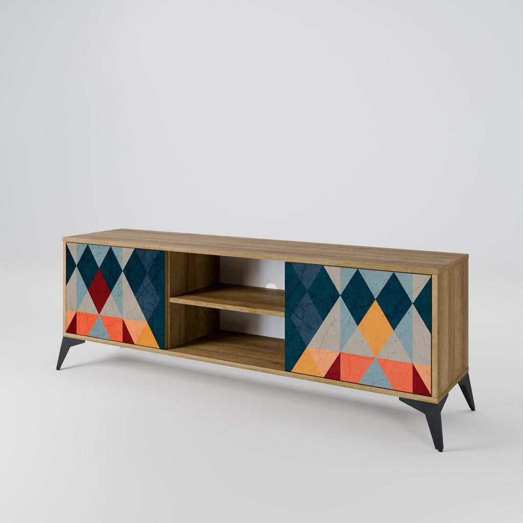 CRACKED ILLUSION Móvel de TV com 2 Portas em Efeito Carvalho