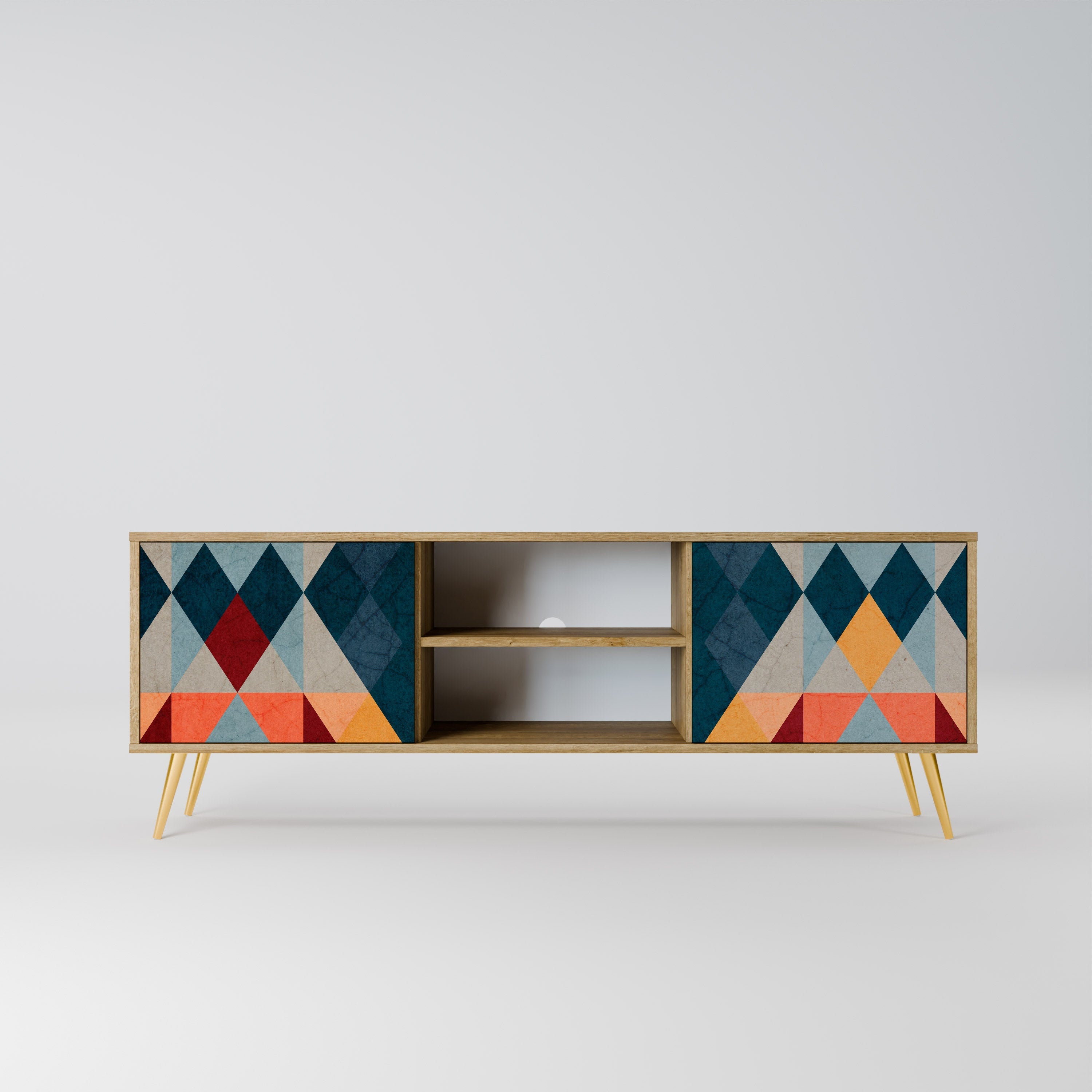 CRACKED ILLUSION Móvel de TV com 2 Portas em Efeito Carvalho